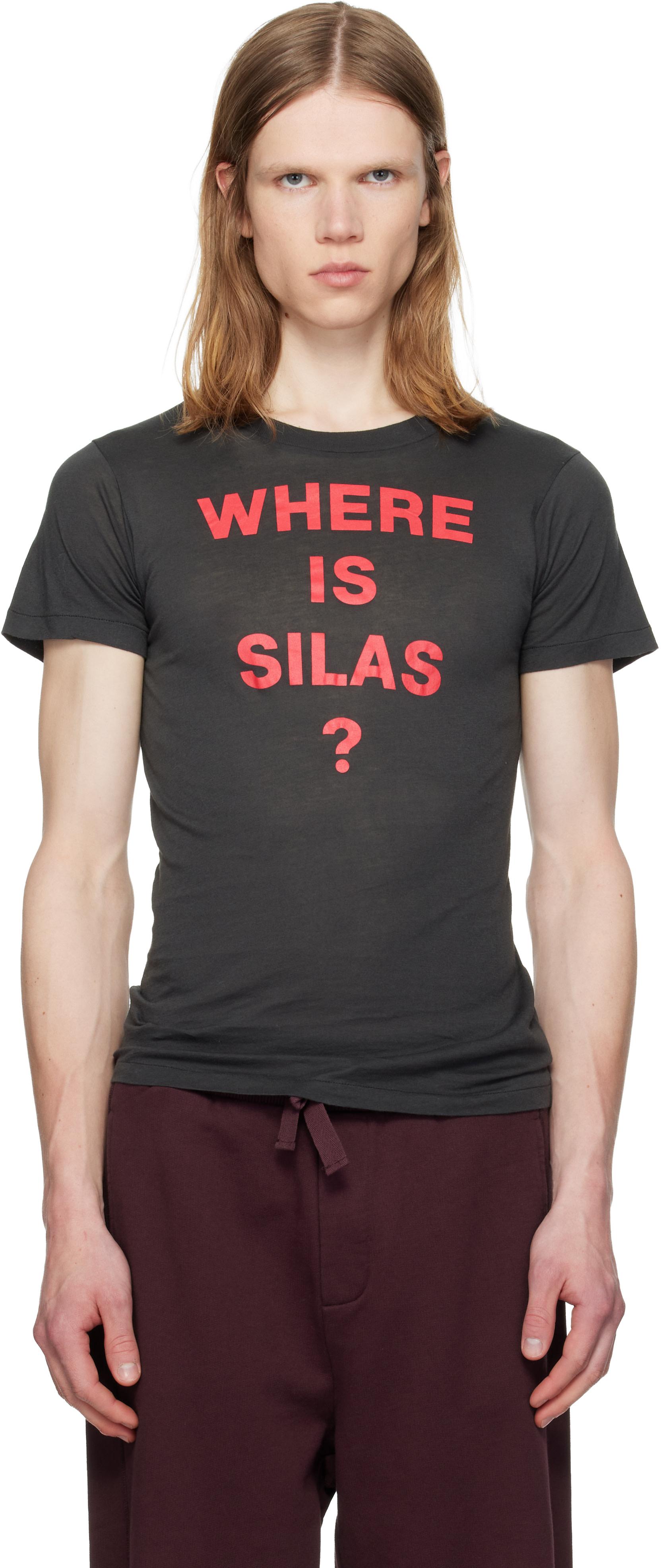 SILAS - T-shirt noir à texte