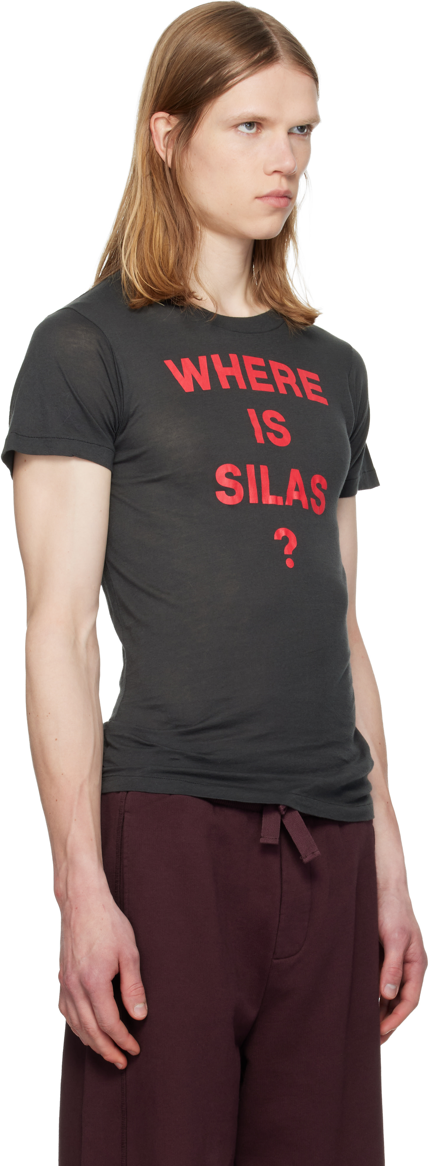 SILAS - T-shirt noir à texte