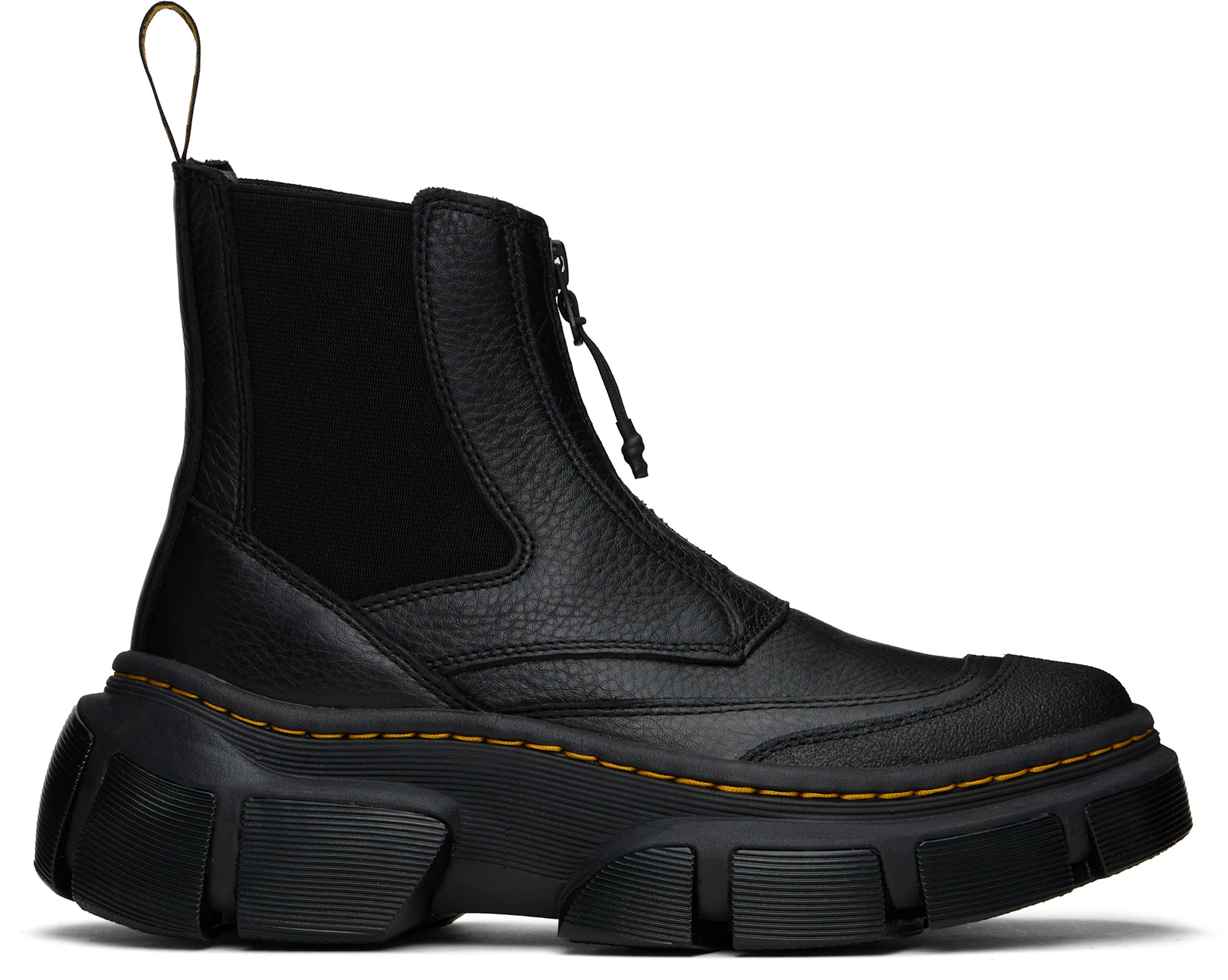 Dr. Martens: Black DMXL Zip Leather Chelsea Boots | SSENSE