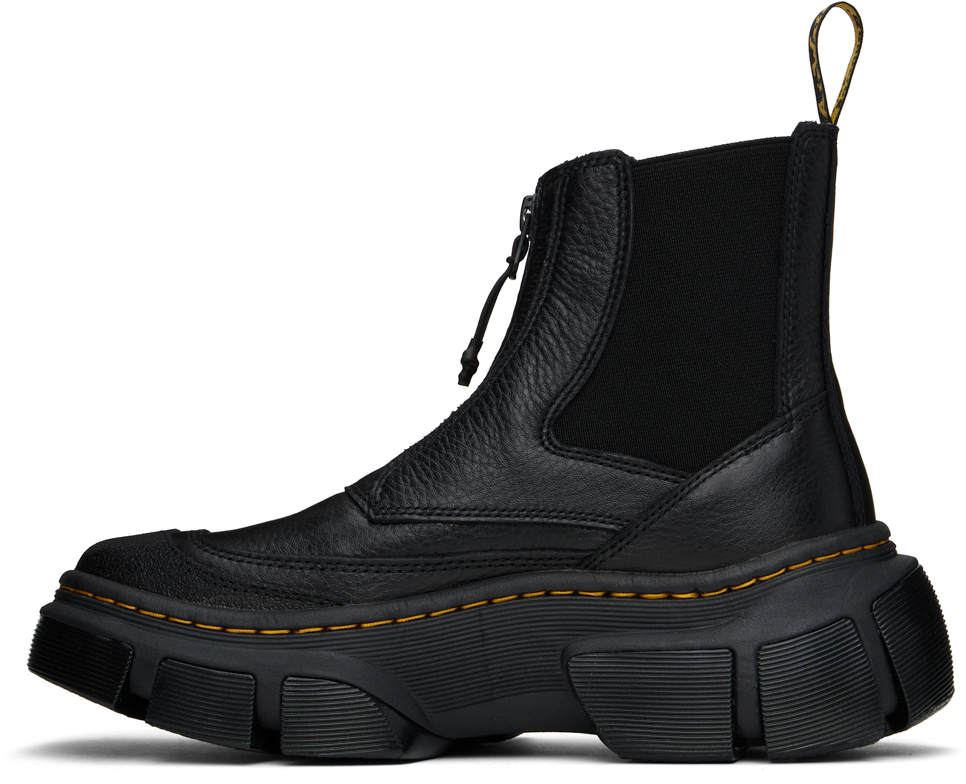 Dr. Martens: Black DMXL Zip Leather Chelsea Boots | SSENSE