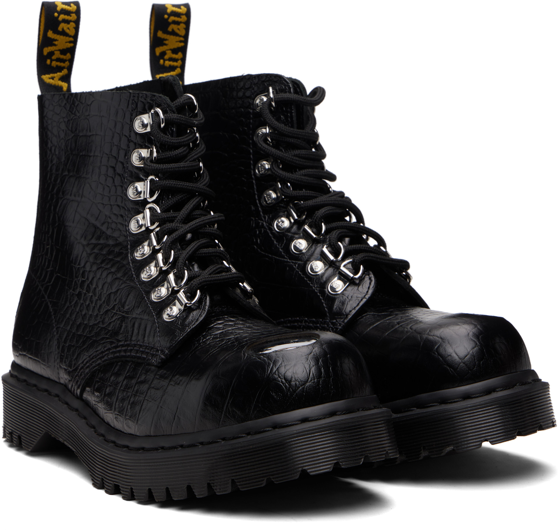 Dr. Martens: ブラック 1460 Pascal Bex Steel Toe レザー ブーツ