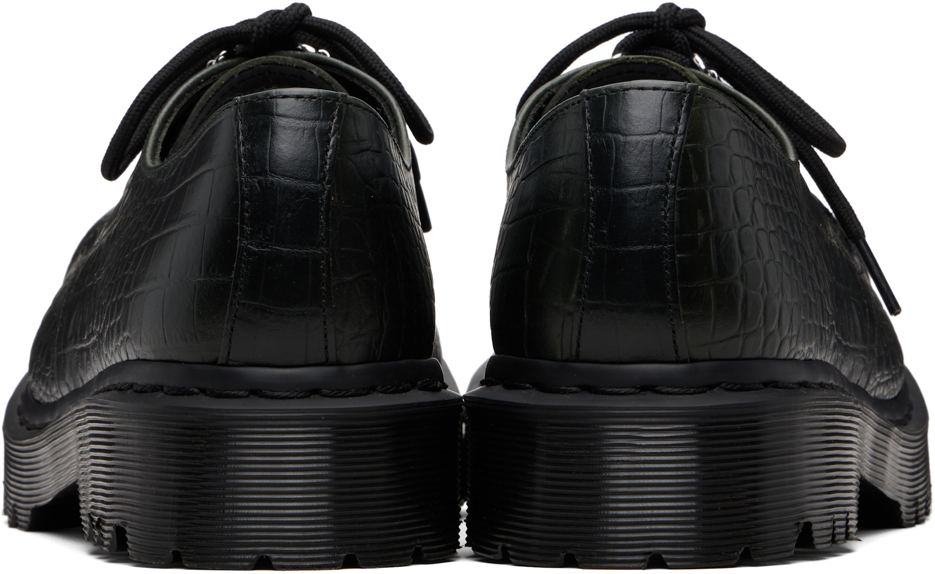 Dr. Martens: Green 1461 Bex Steel Toe Leather Derbys | SSENSE