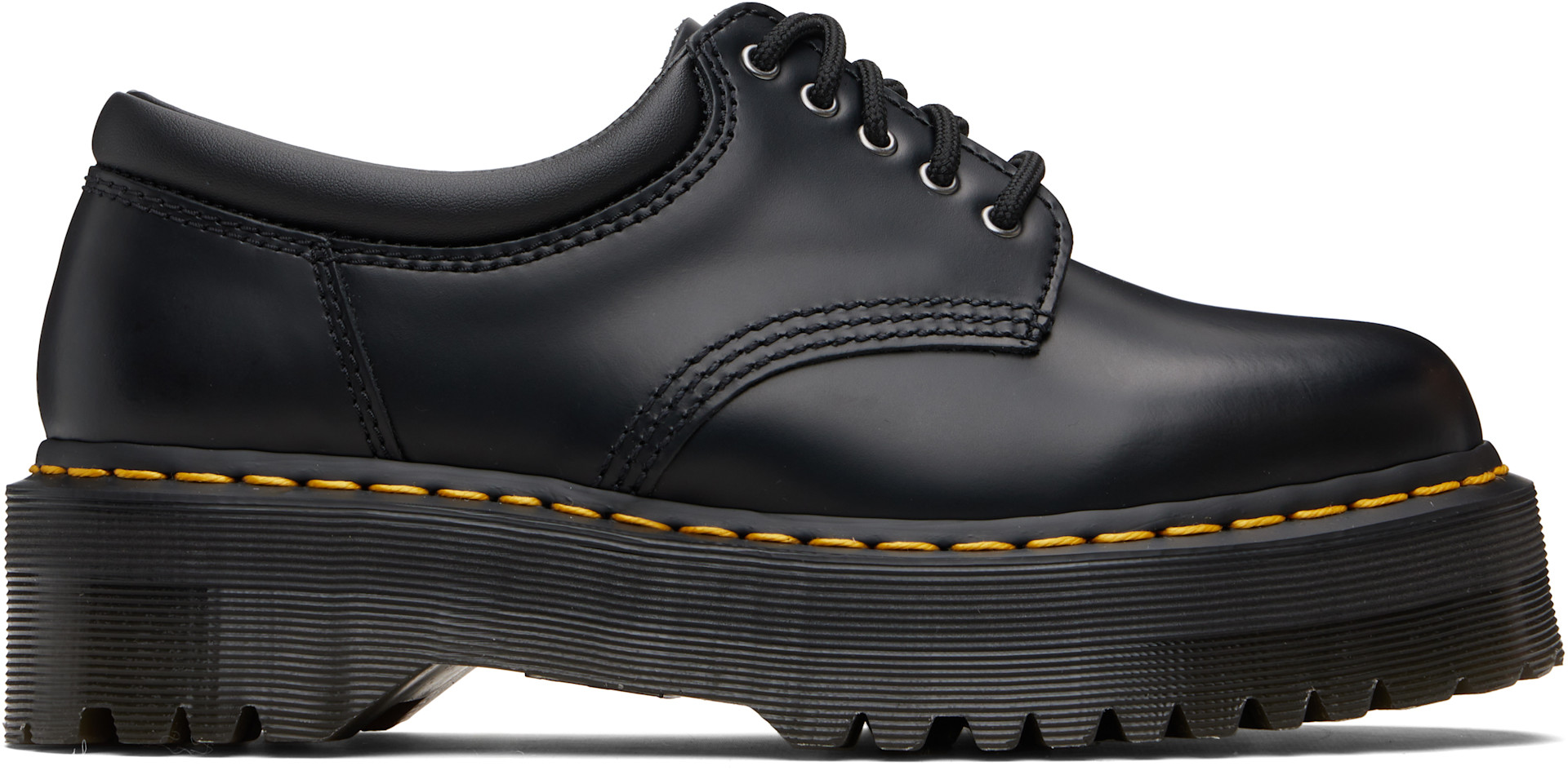 Dr. Martens - 블랙 8053 가죽 플랫폼 캐주얼 더비 슈즈