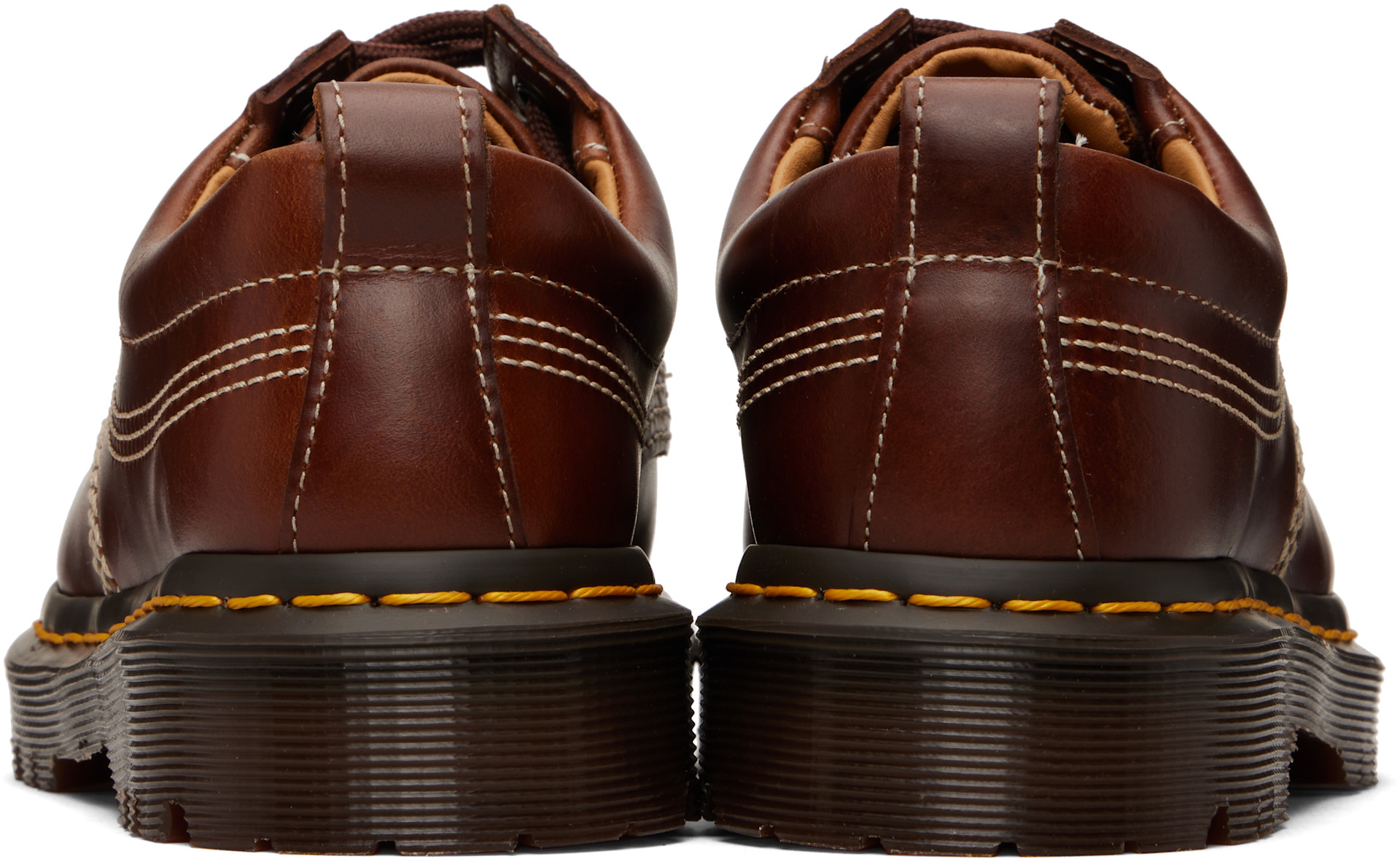 Dr. Martens - 브라운 로웰 가죽 더비 슈즈
