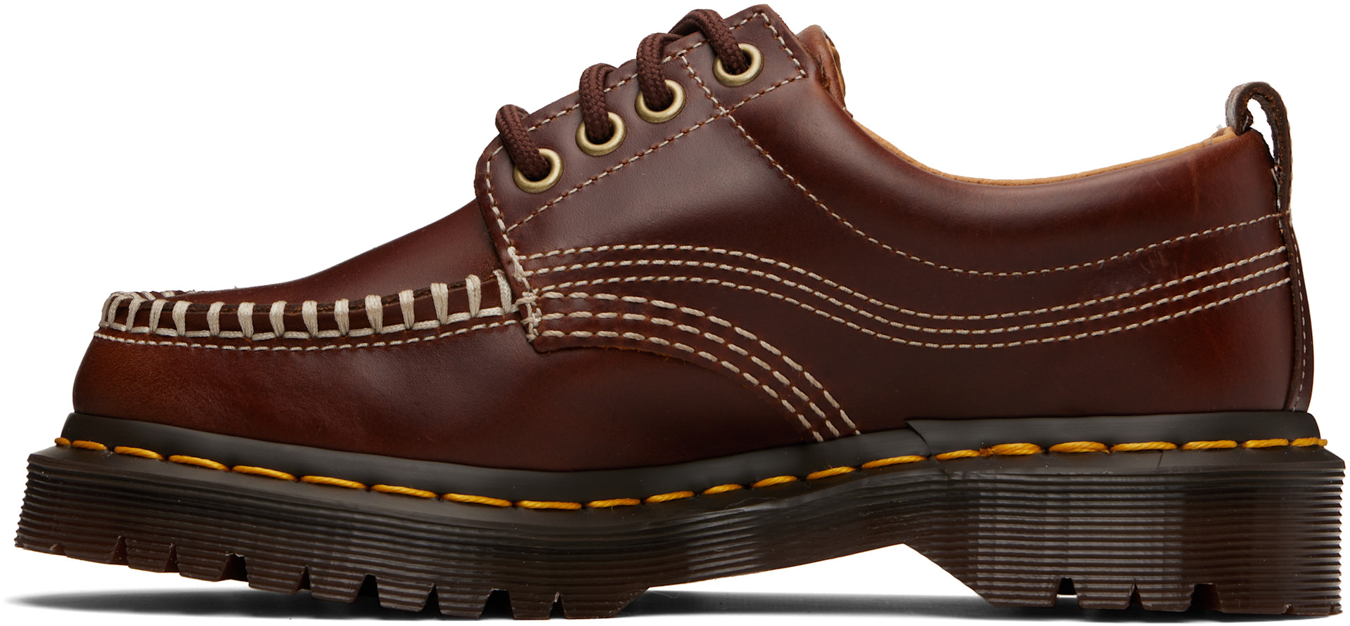 Dr. Martens - 브라운 로웰 가죽 더비 슈즈