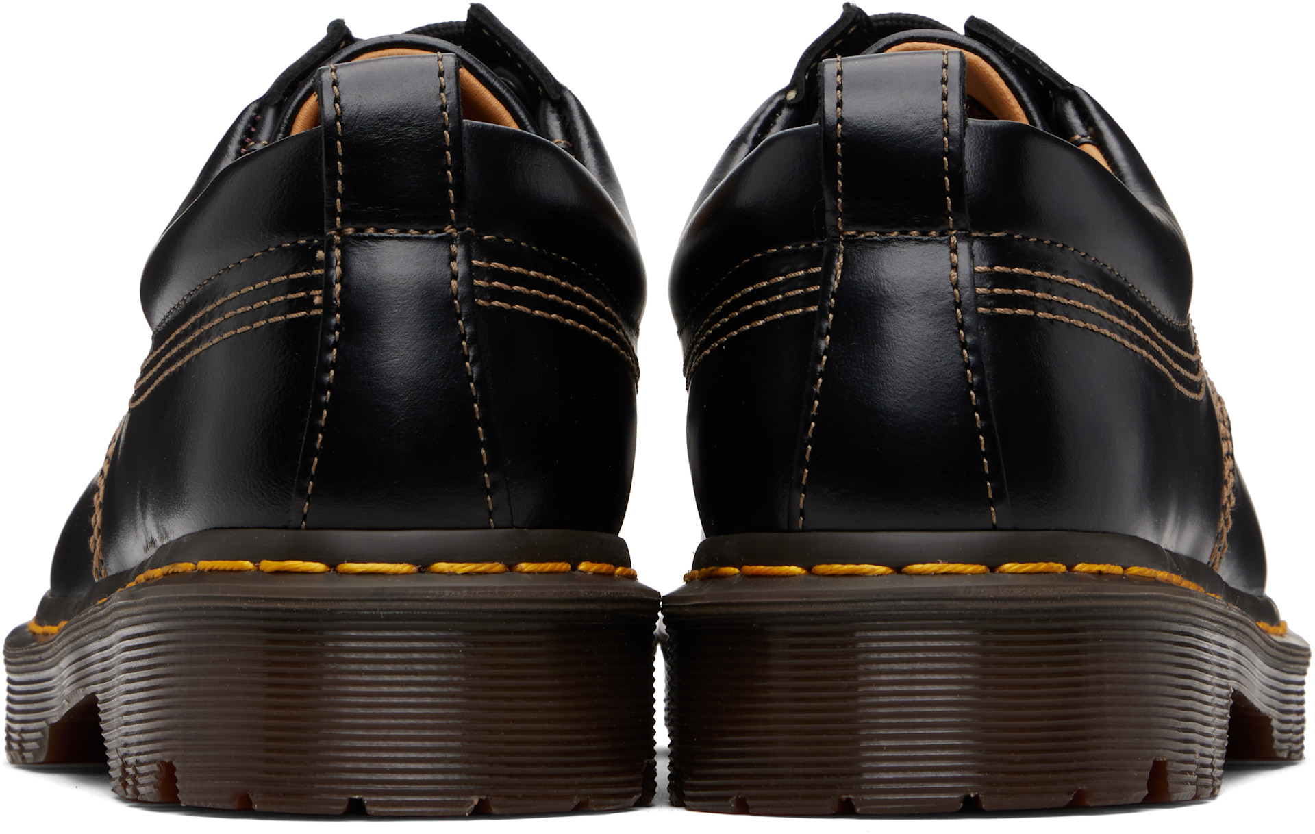 Dr. Martens - 블랙 가죽 로웰 더비 슈즈