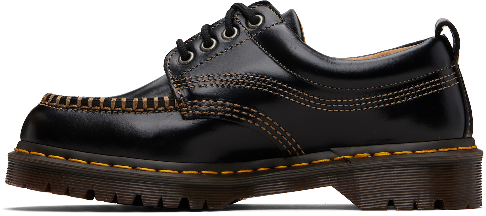 Dr. Martens - 블랙 가죽 로웰 더비 슈즈
