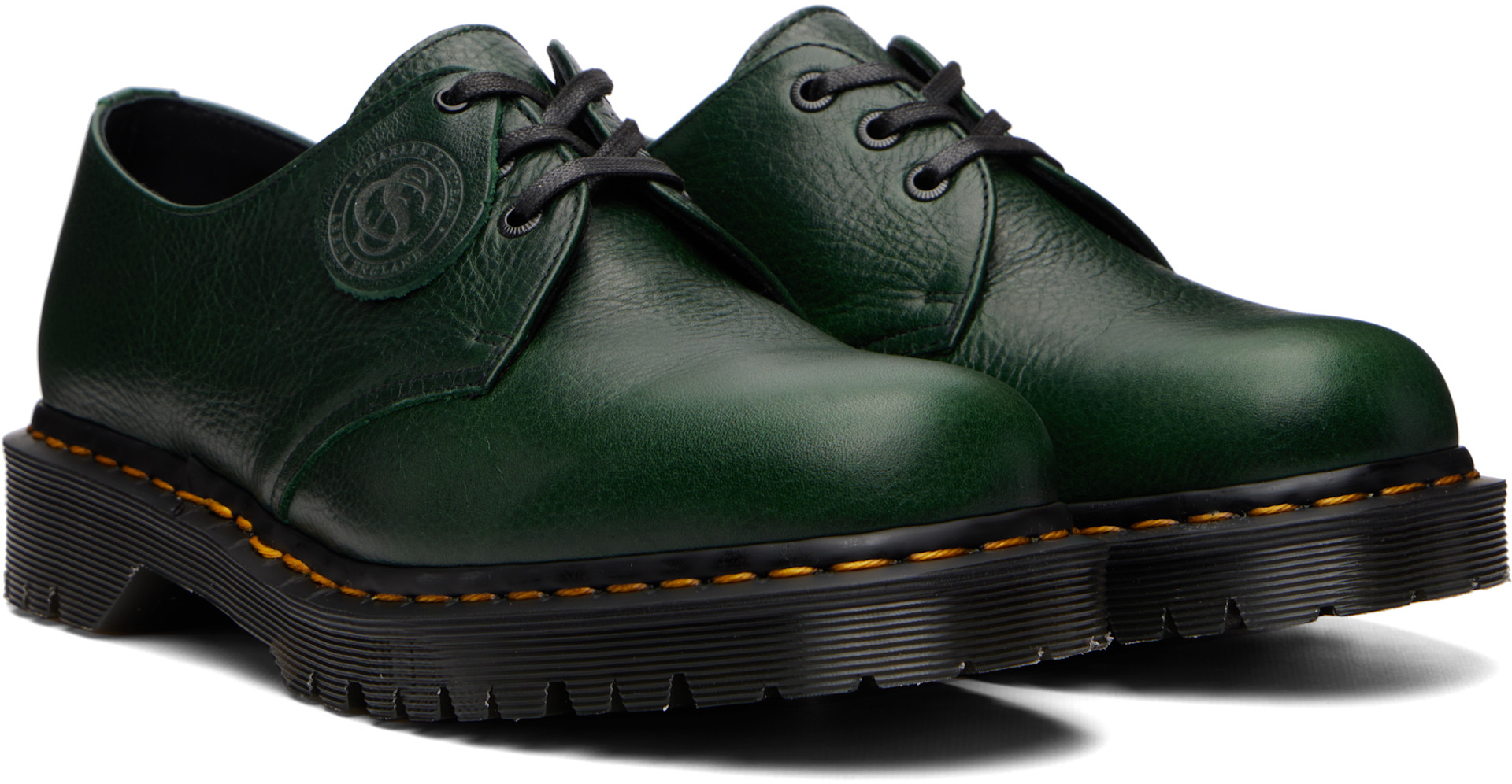 美品　Dr.Martens 1461 GUSSET UK8 Dr. Martens: Green 1461 'Made In England' Buckingham Leather