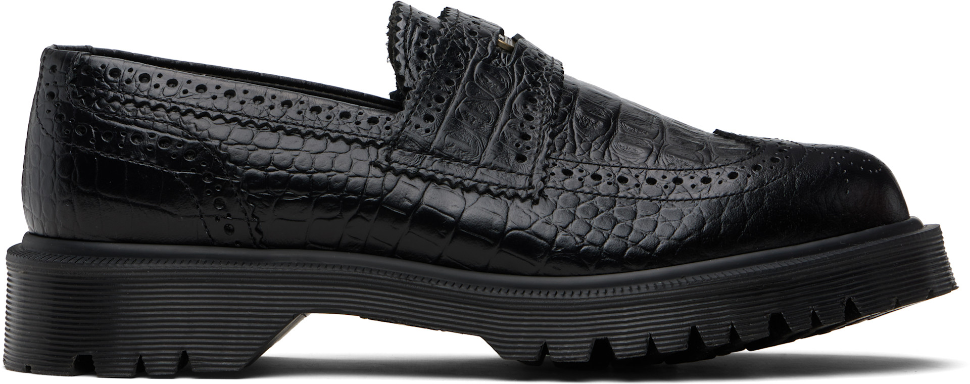 Dr. Martens: ブラック Penton ローファー | SSENSE 日本