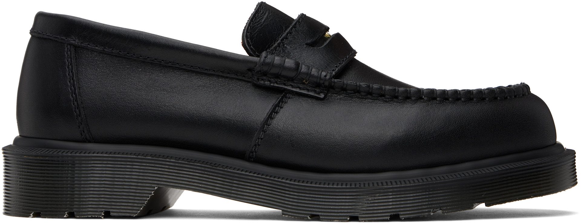 Dr. Martens: Black Penton 'Made In England' Leather Loafers | SSENSE