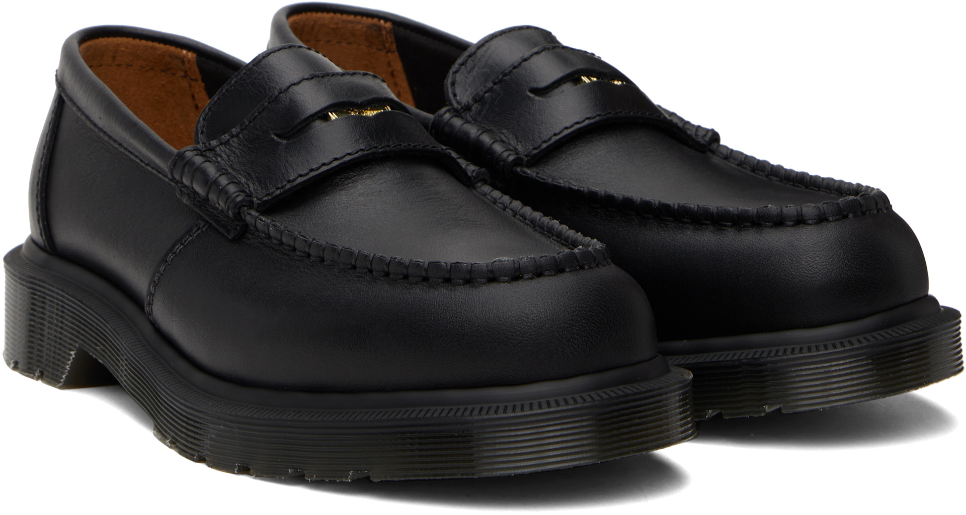 Dr. Martens PENTON ローファー ブラック UK6 Dr. Martens: ブラック Penton 'Made In England' レザー ローファー