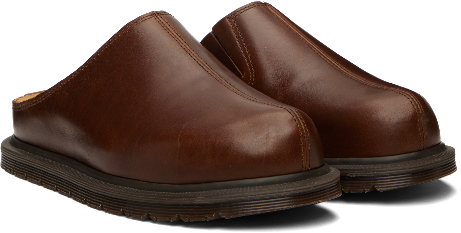 Dr. Martens: Brown San Mule Slip-on Loafers | SSENSE