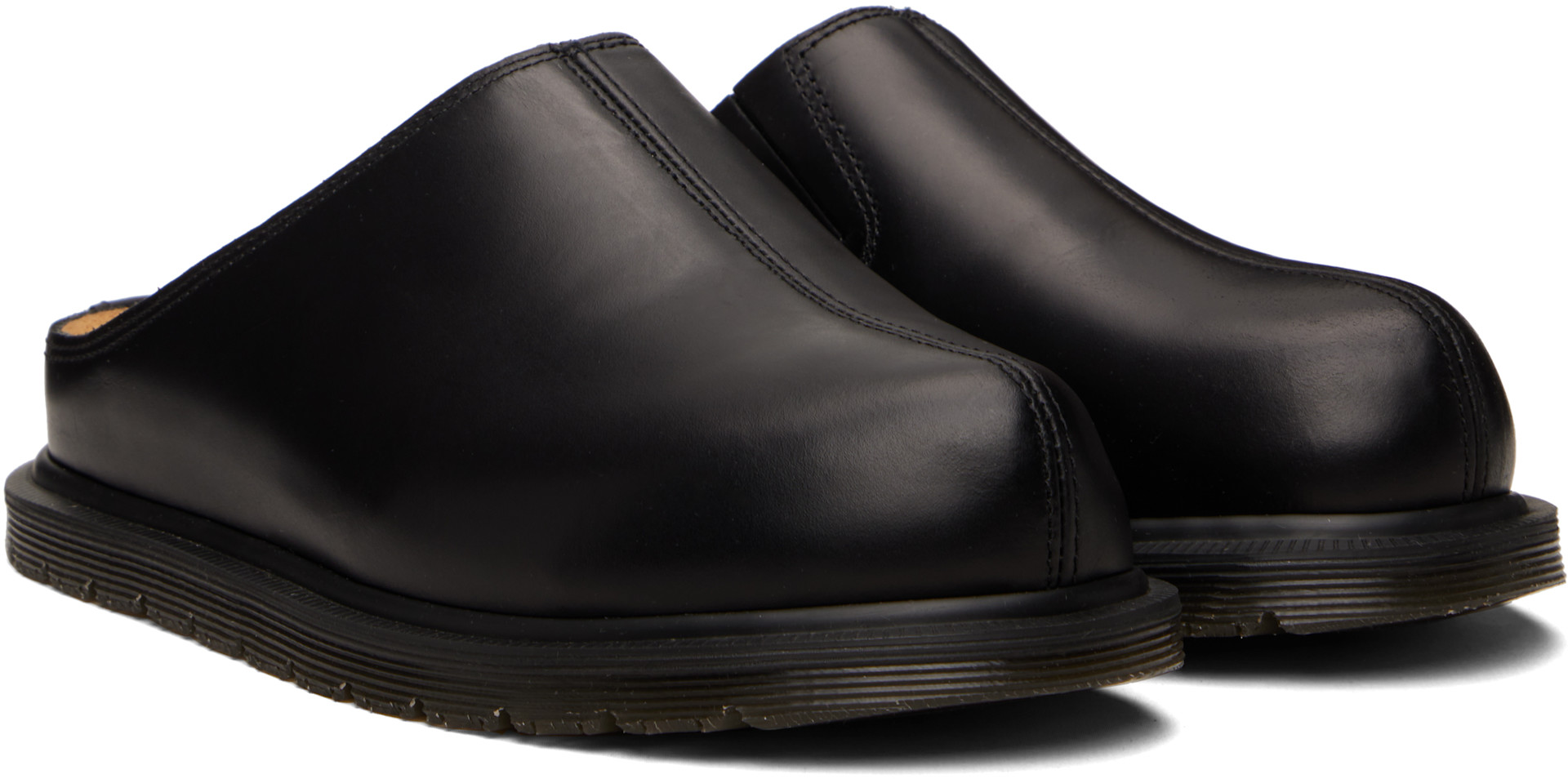 Dr. Martens: ブラック San Mule スリッポン | SSENSE 日本