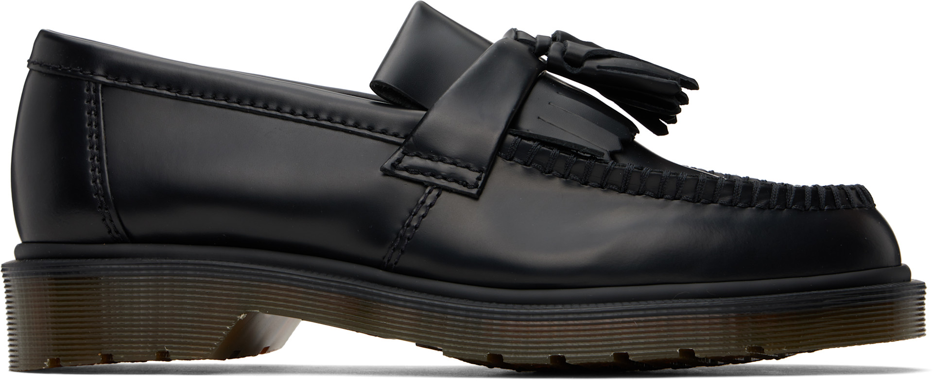 Dr. Martens Adrian ブラック ローファー Dr. Martens: ブラック Adrian Smooth ローファー | SSENSE 日本