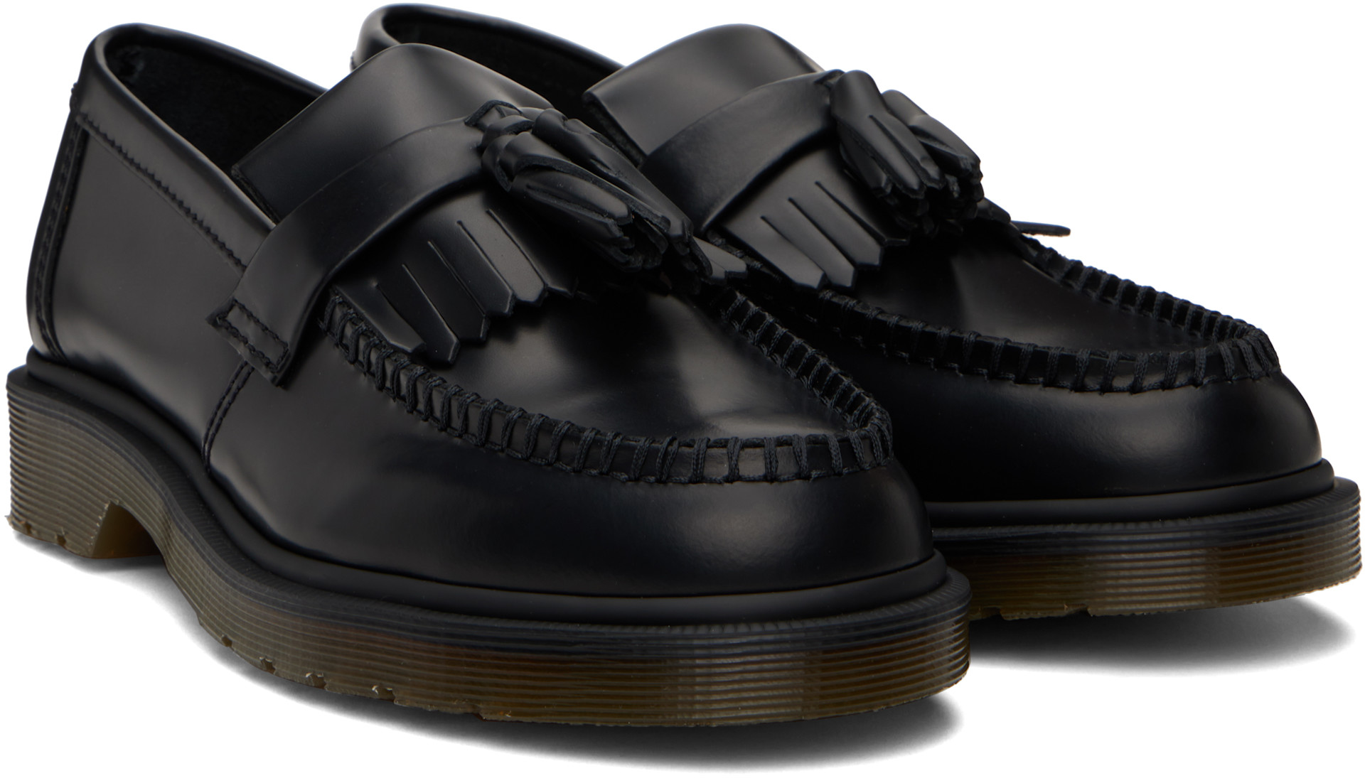 Dr. Martens: ブラック Adrian Smooth ローファー | SSENSE 日本