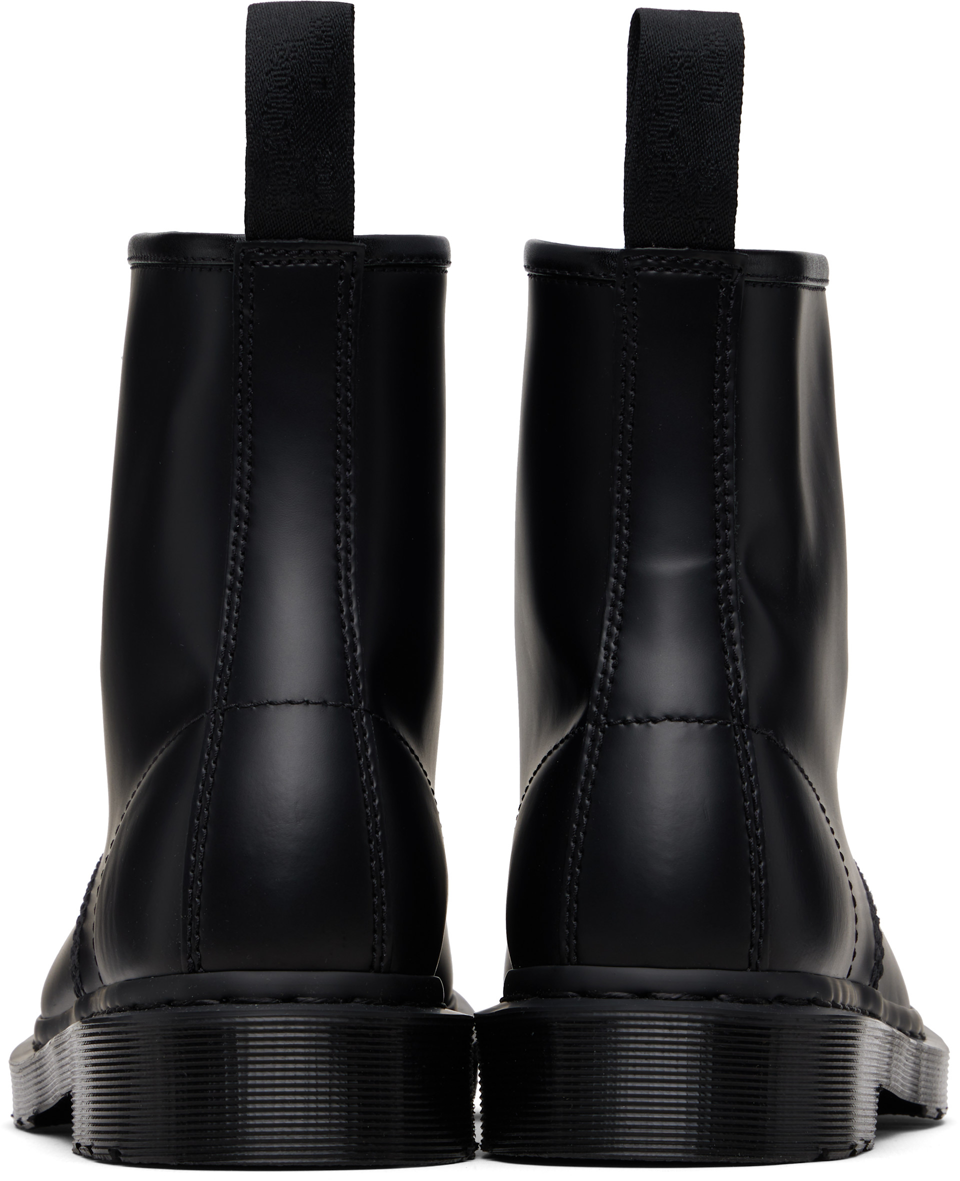 Dr. Martens: Black 1460 Mono Smooth Leather Lace Up Boots | SSENSE