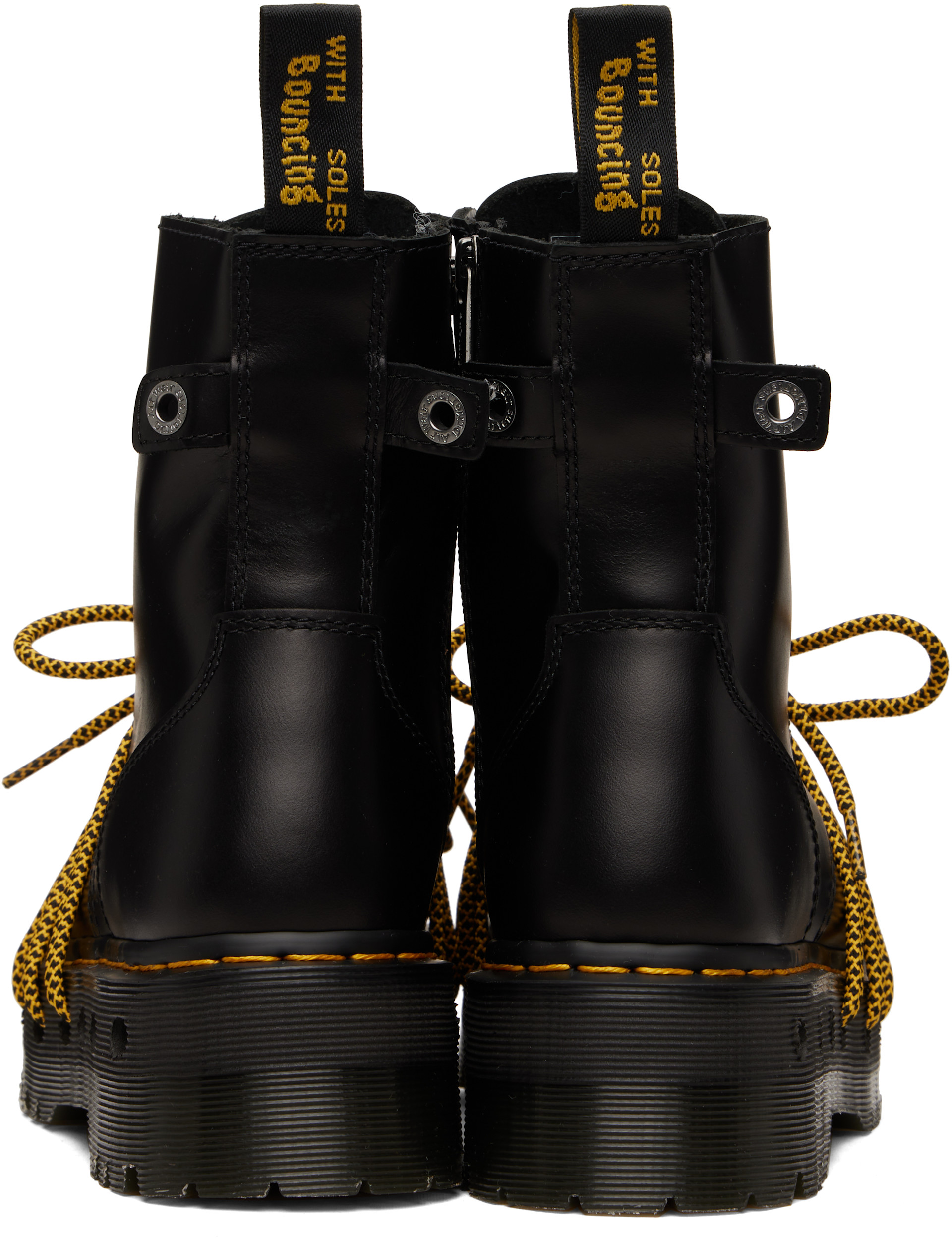 Dr. Martens: Black Jadon XL Leather Platform Boots | SSENSE