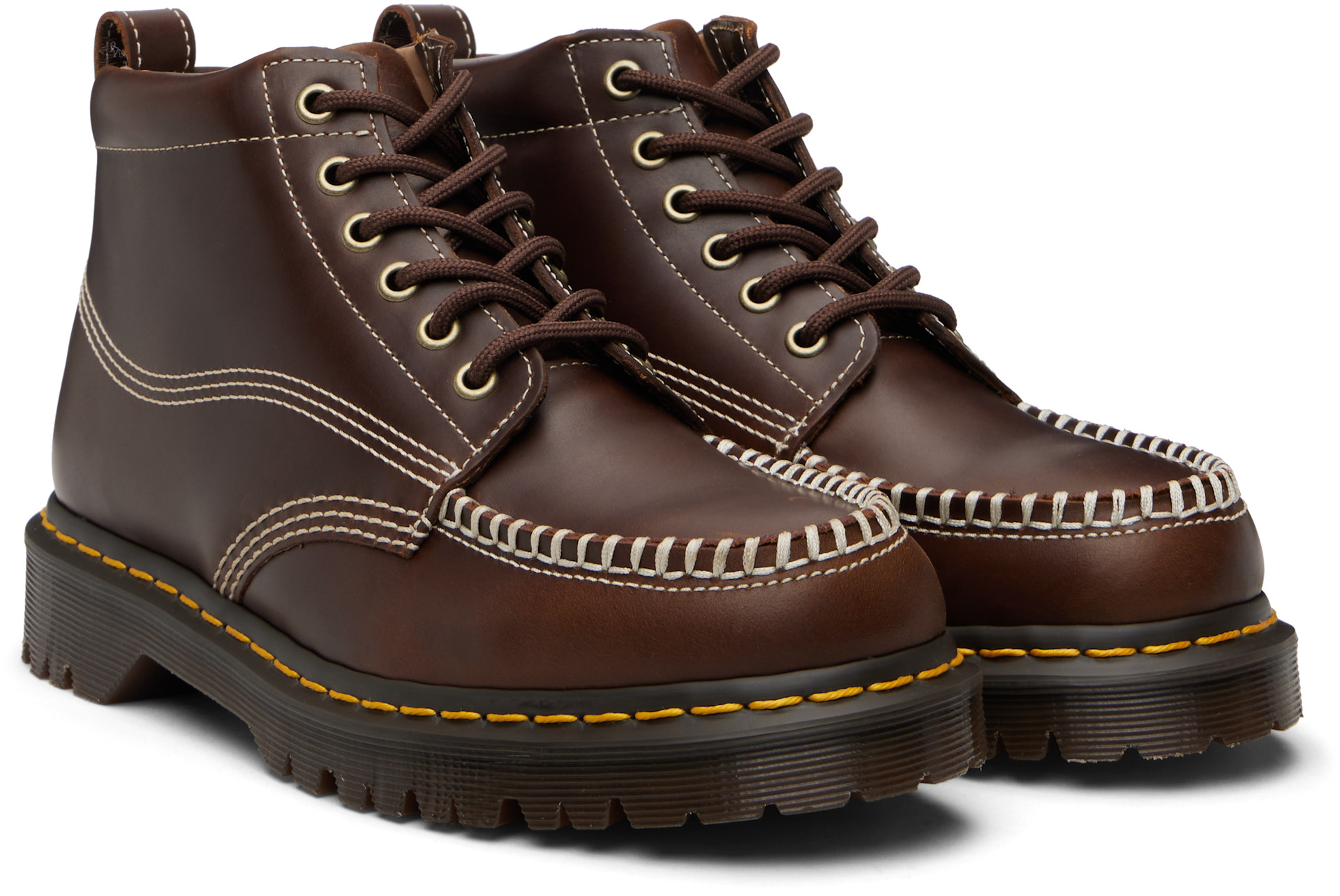 Dr. Martens - 브라운 가죽 로웰 추카 부츠