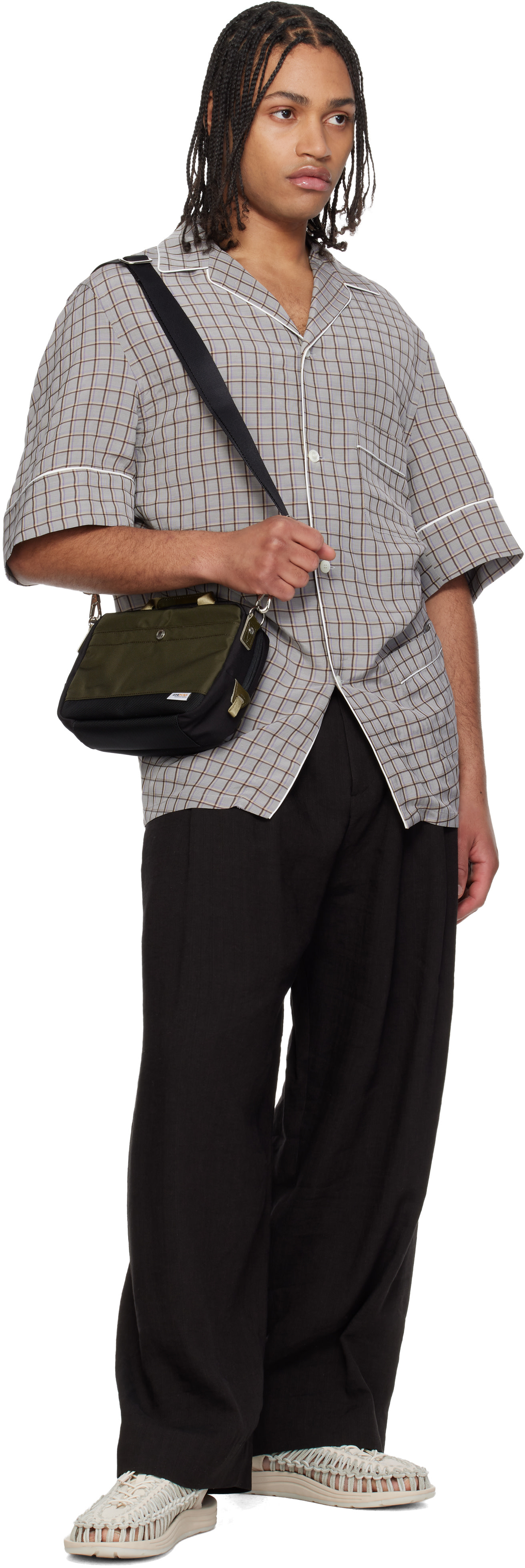 master-piece: Khaki & Black Potential 2WAY Mini Shoulder Bag | SSENSE