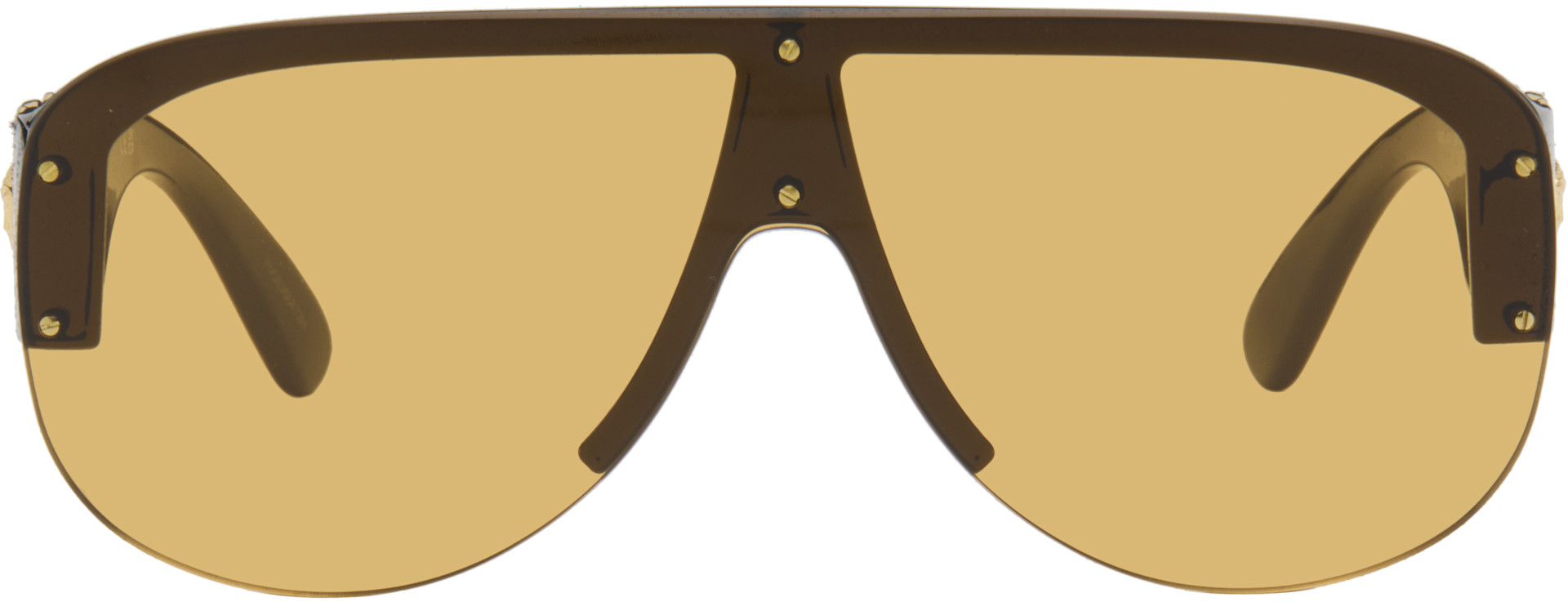 Versace - Lunettes aviateur de type visière noires