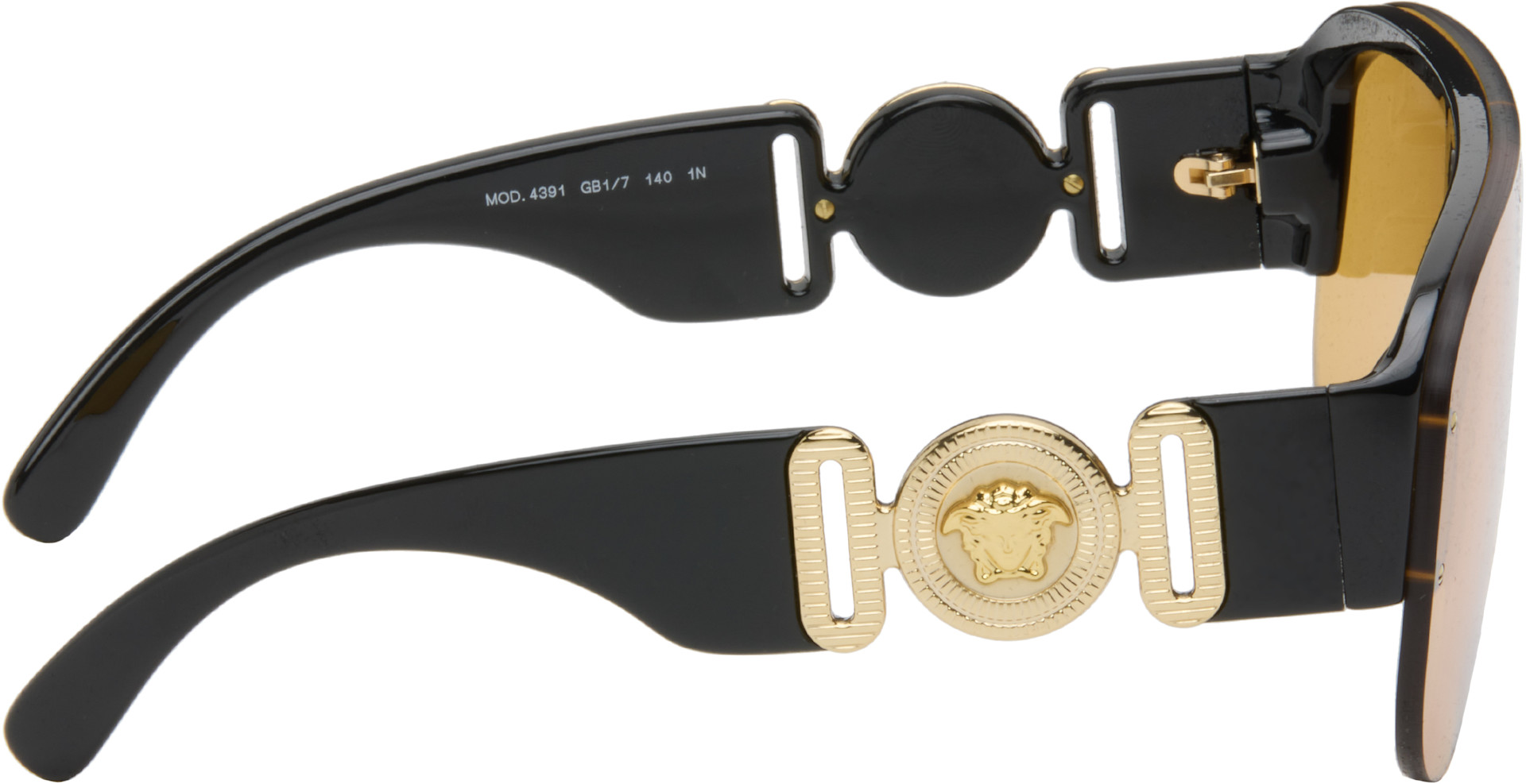 Versace - Lunettes aviateur de type visière noires