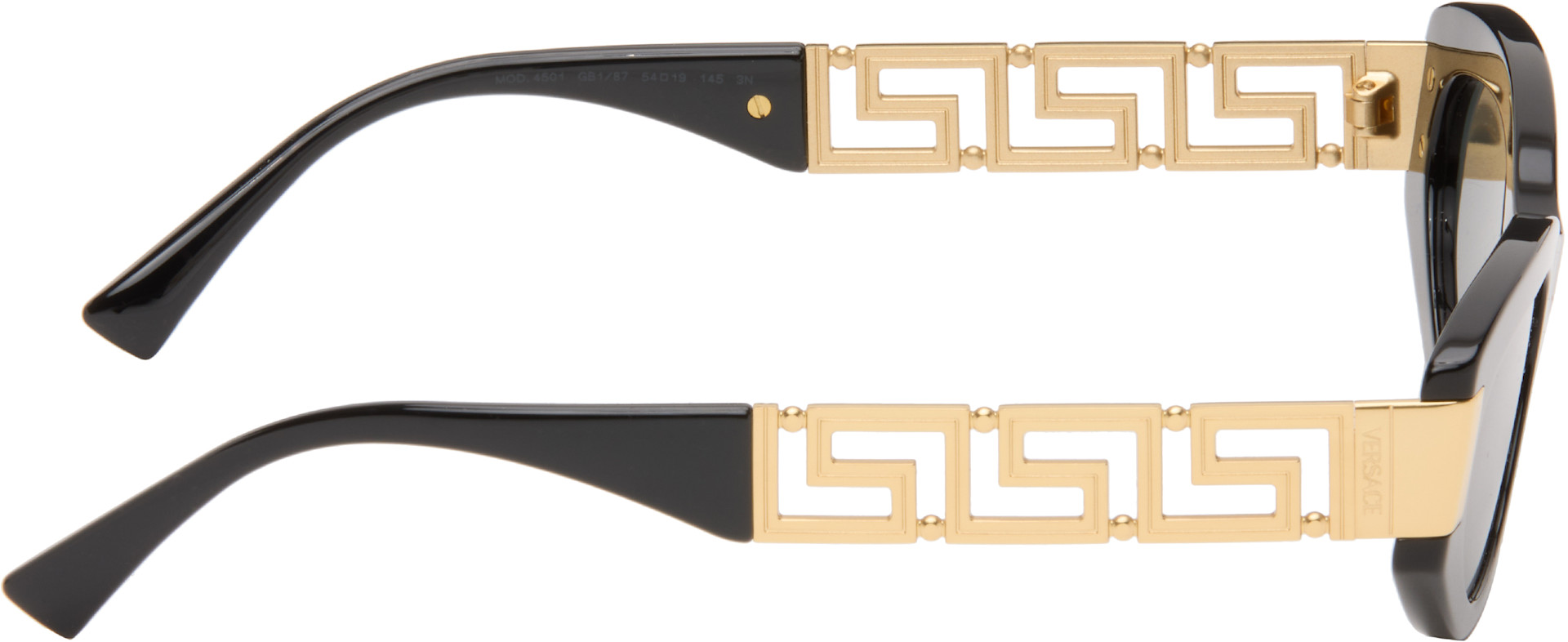 Versace: Black Greca Cat-Eye Sunglasses | SSENSE