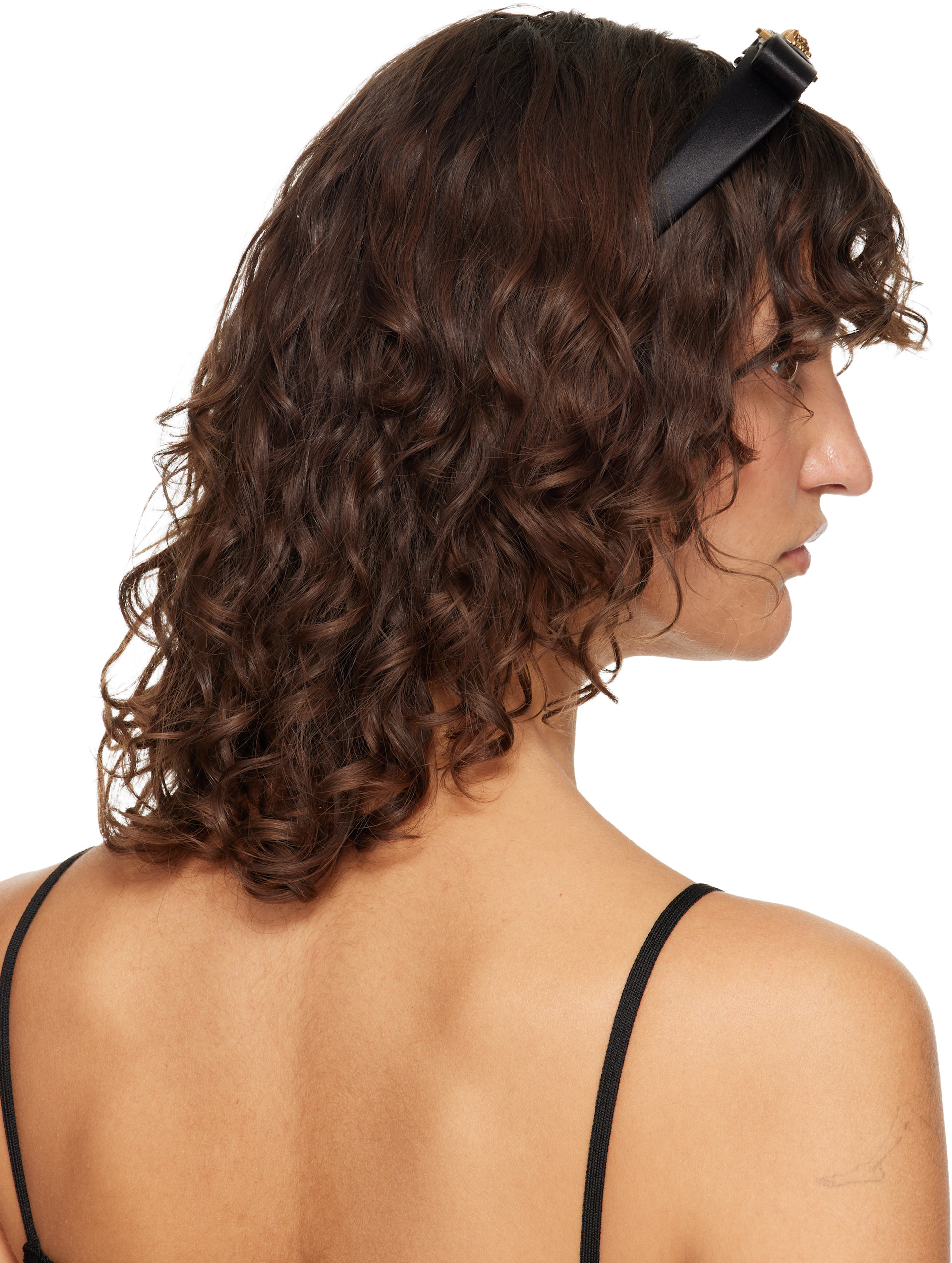 GIANNI VERSACE ストラップ Versace: Black Gianni Ribbon Headband | SSENSE