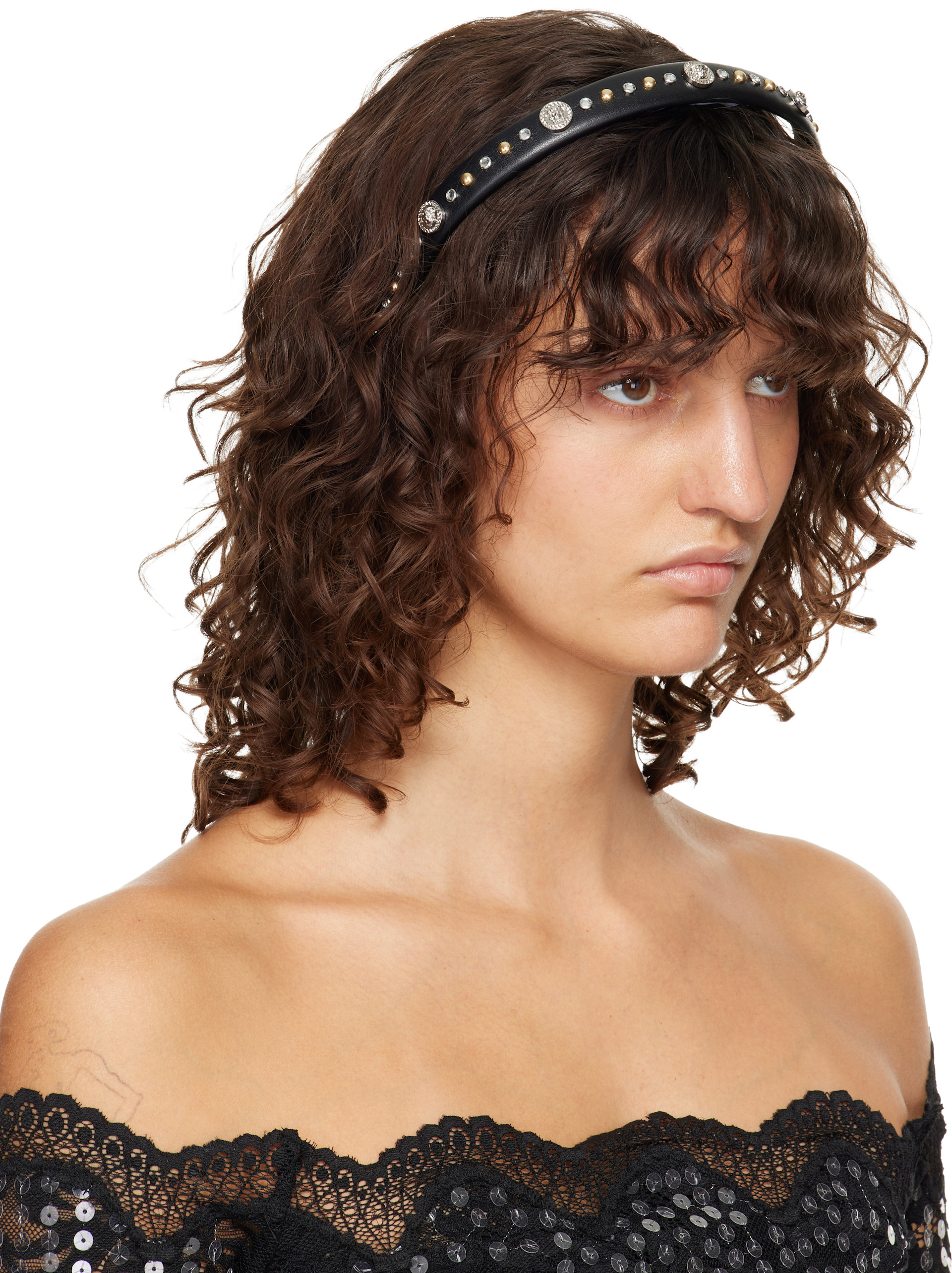 Versace - Serre-tête noir à clous