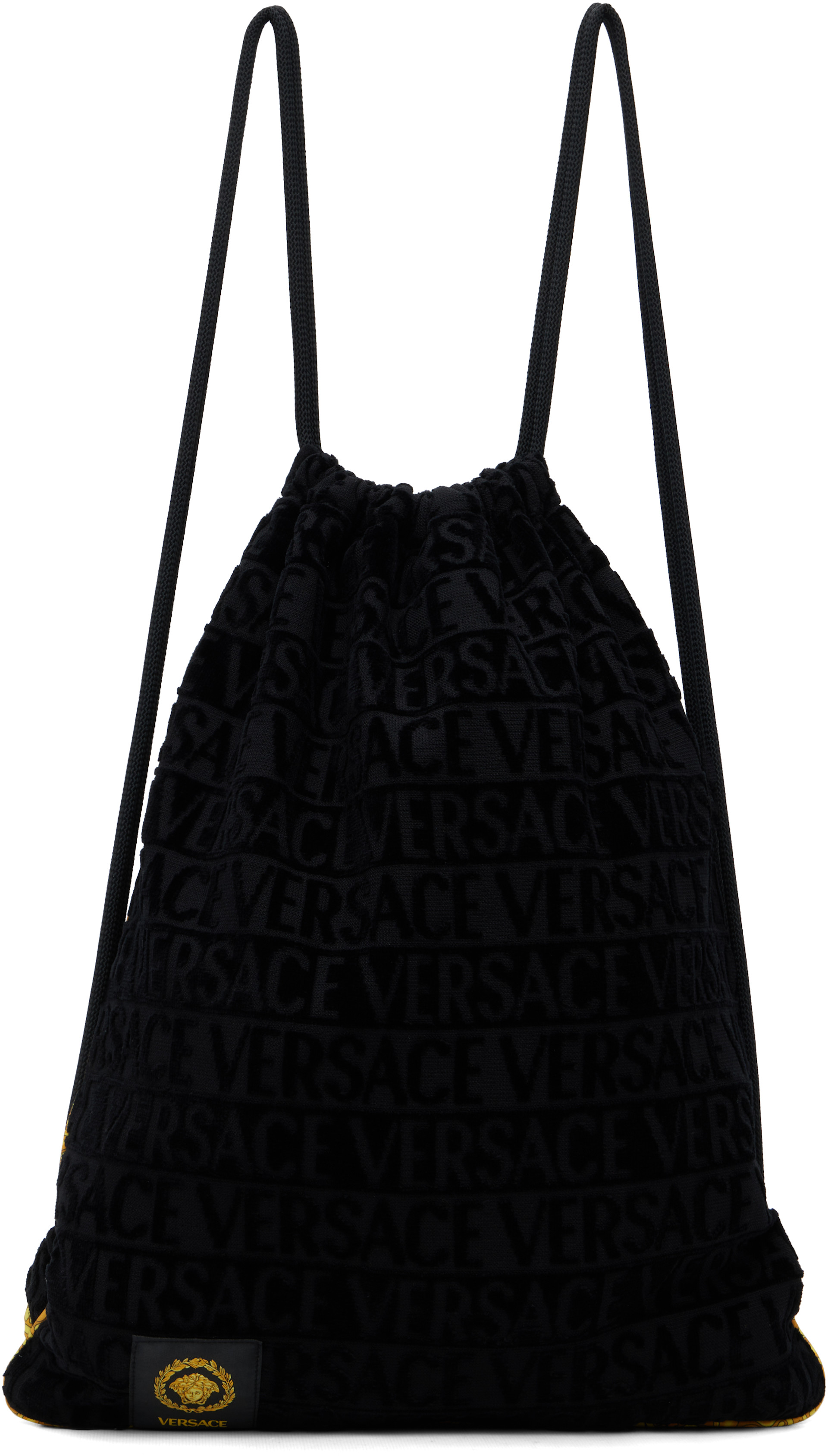 Versace: Black 'I Heart Baroque' Gym Carrier | SSENSE