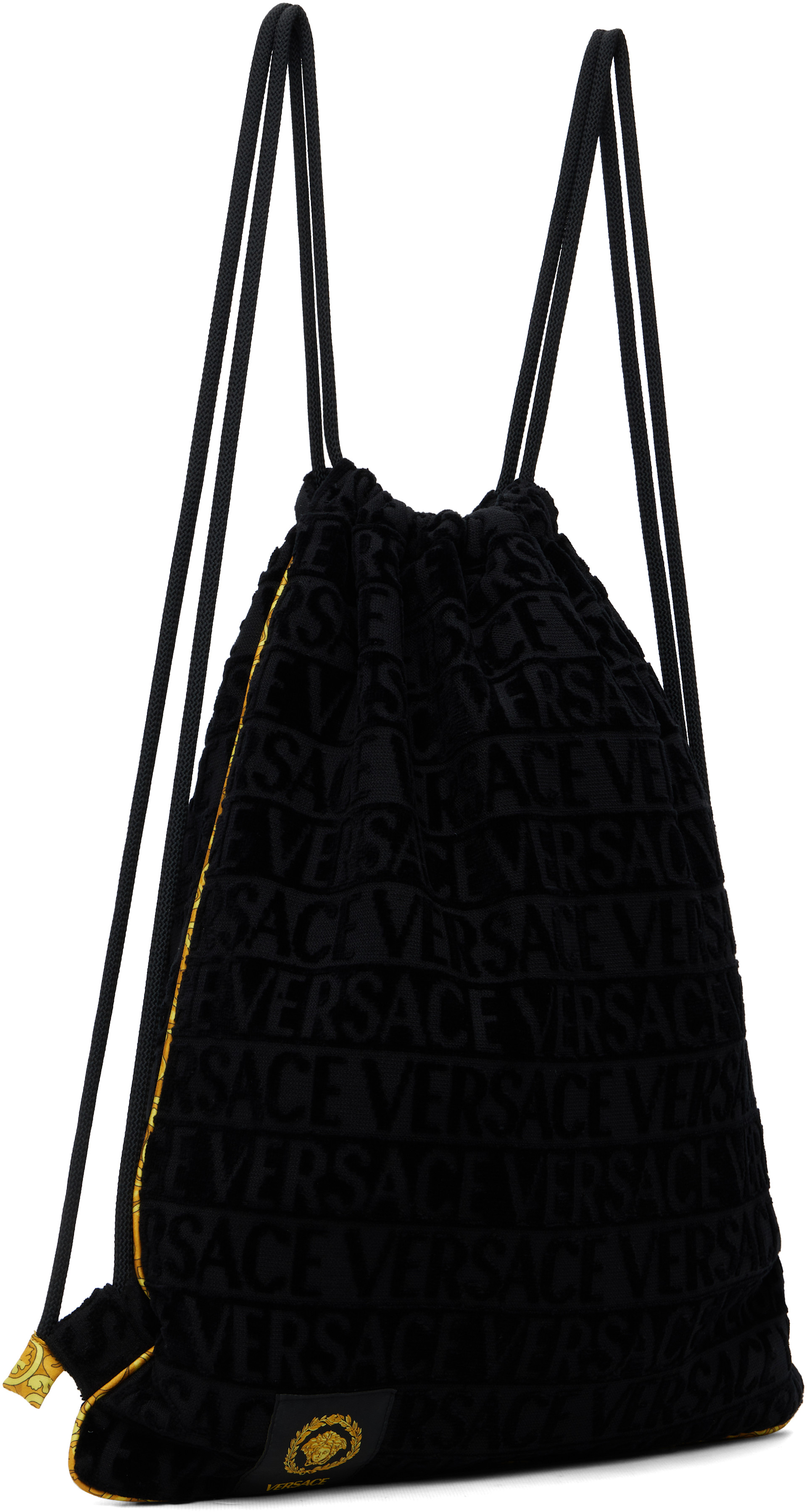 Versace: Black 'I Heart Baroque' Gym Carrier | SSENSE