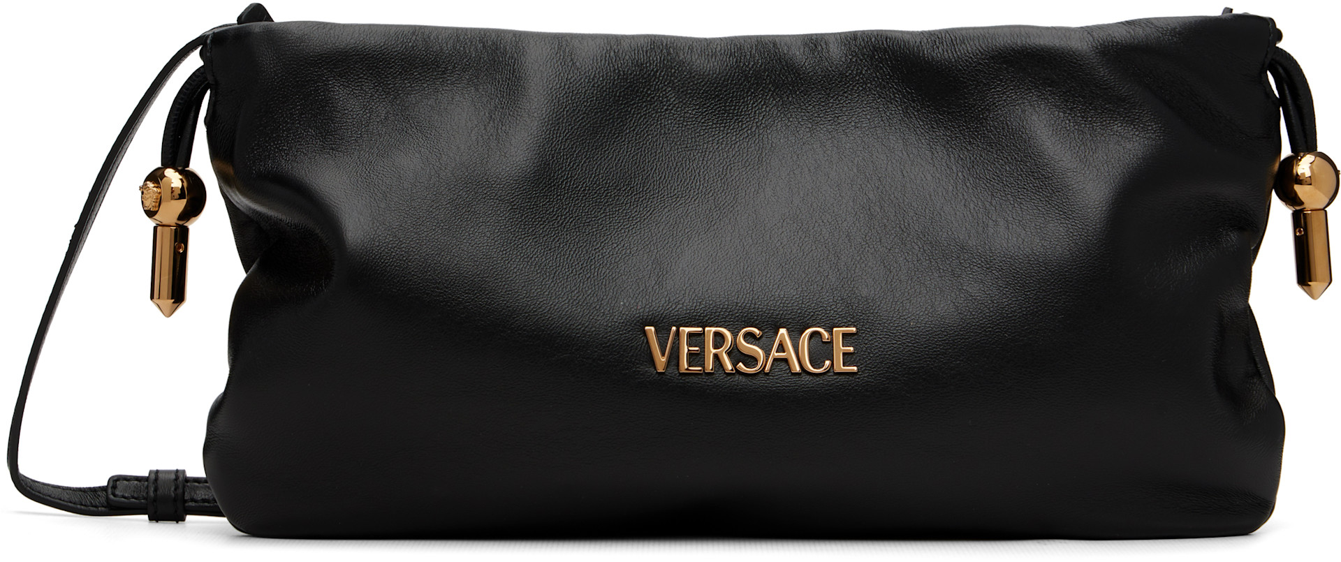バッグ VERSACE Versace: Black 'Versace Tag' Nappa Mini Bag | SSENSE