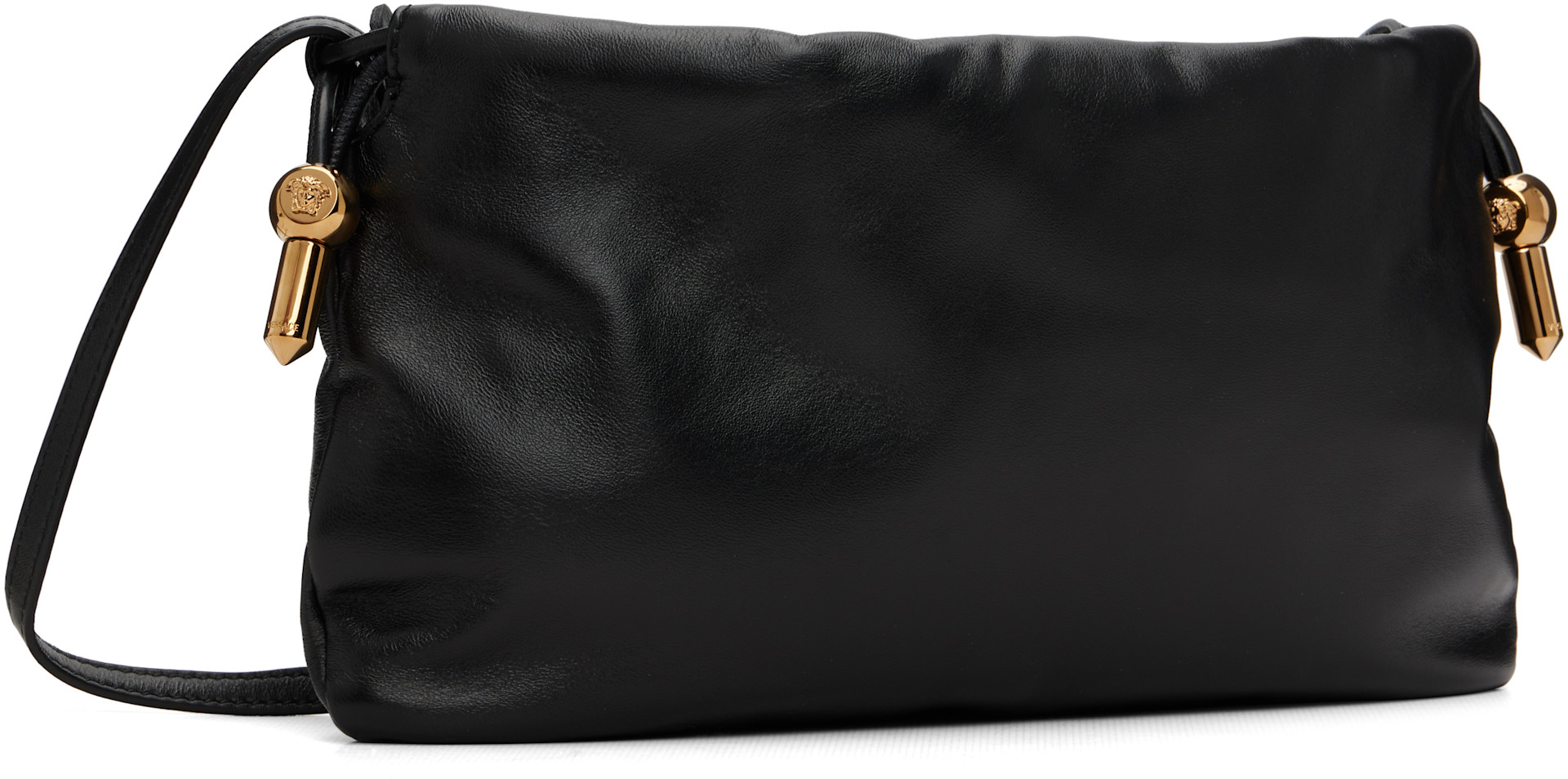 Versace: Black 'Versace Tag' Nappa Mini Bag | SSENSE