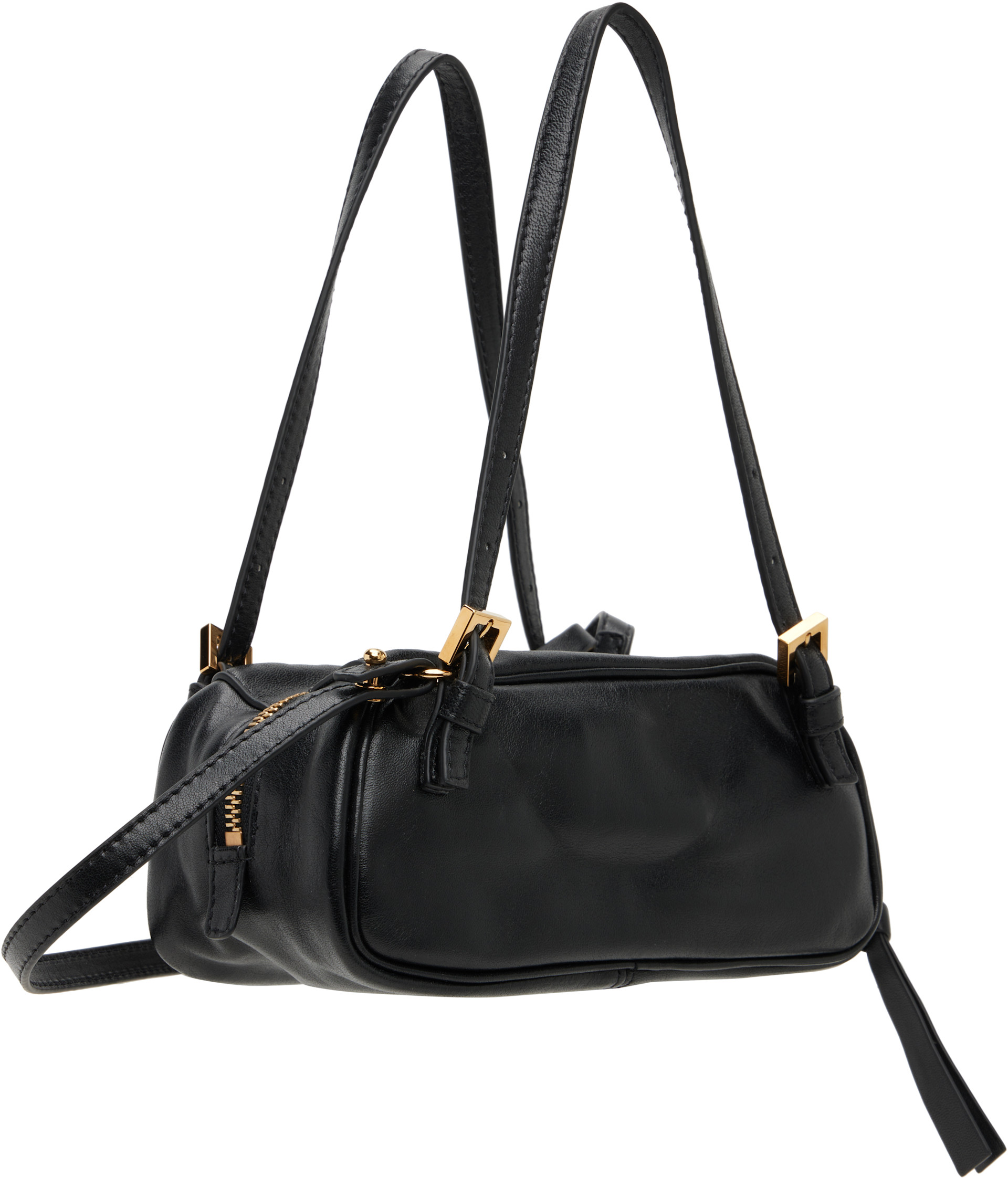 Versace - Black 'Versace Tag' Nappa Bowling Mini Bag