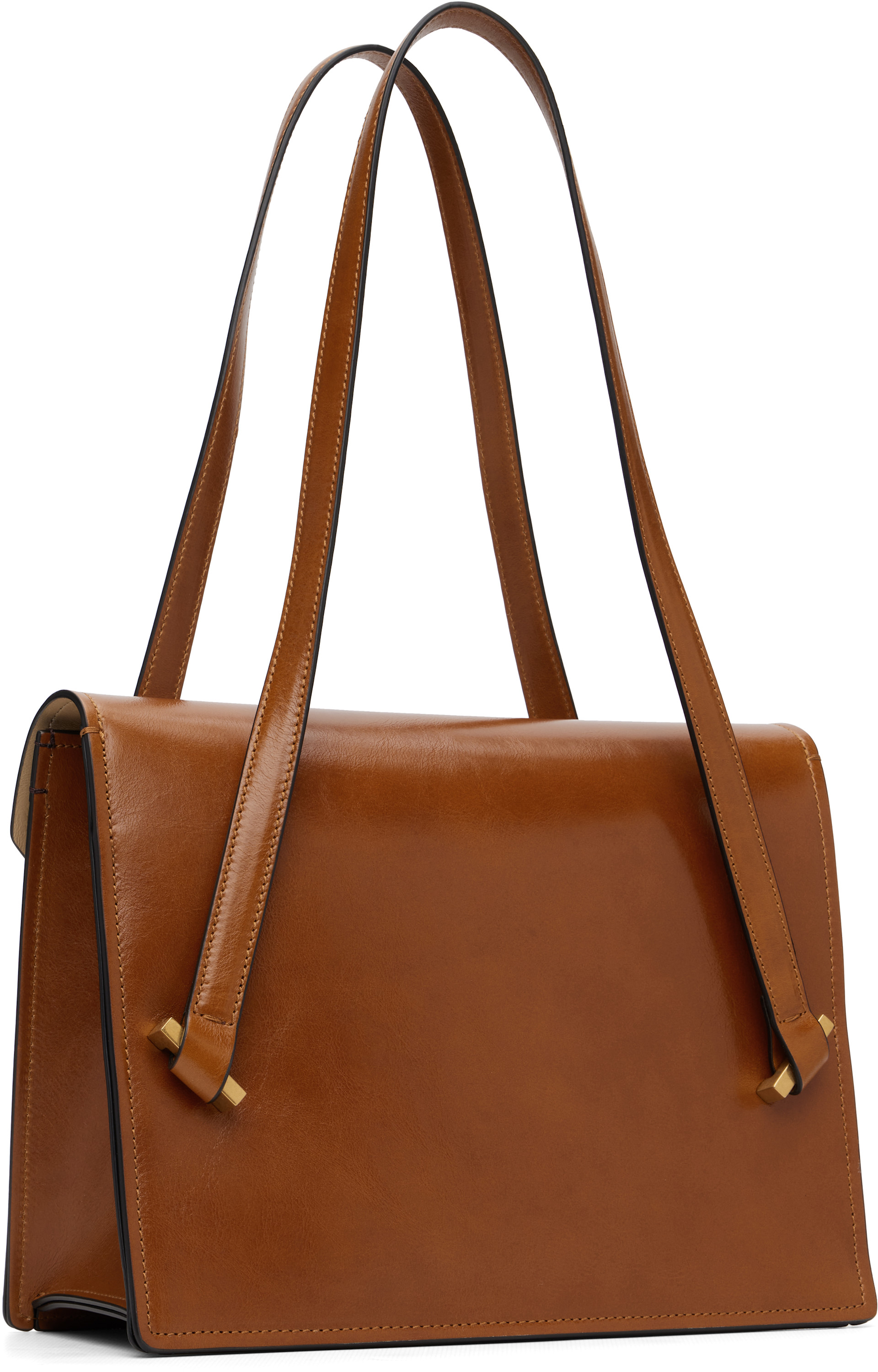 Versace: Tan Severine Leather Shoulder Bag | SSENSE