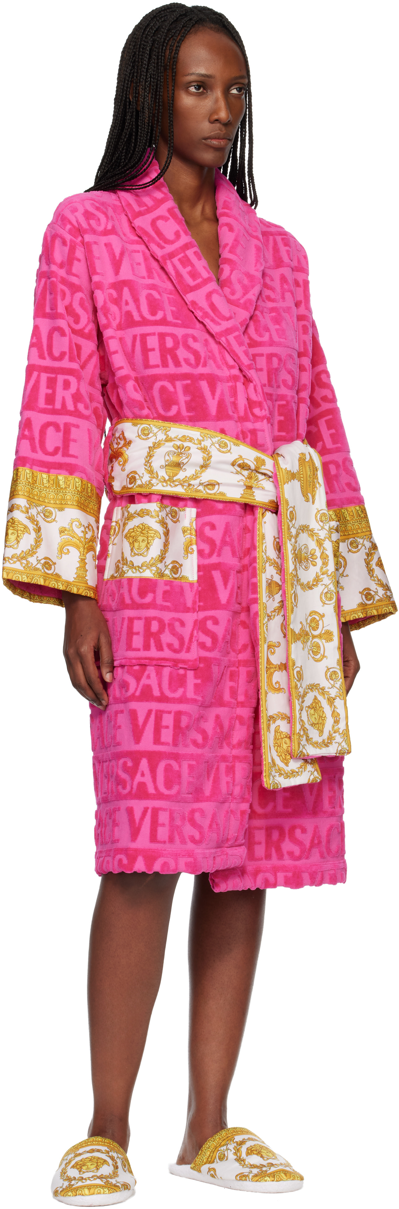 barocco さん専用♡ Versace: ピンク 'I Heart Baroque' バスローブ | SSENSE 日本
