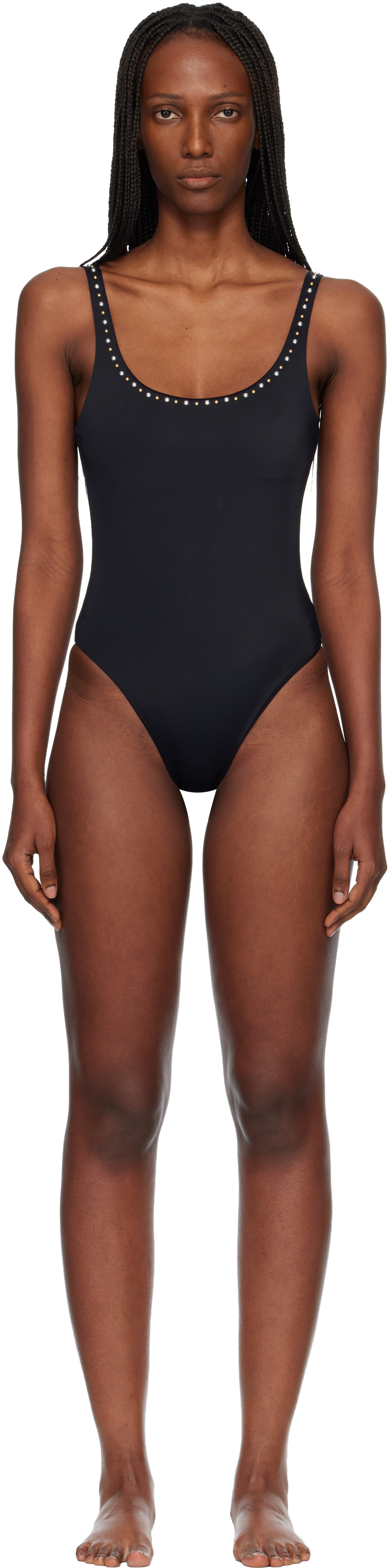 Versace - Maillot de bain noir à clous