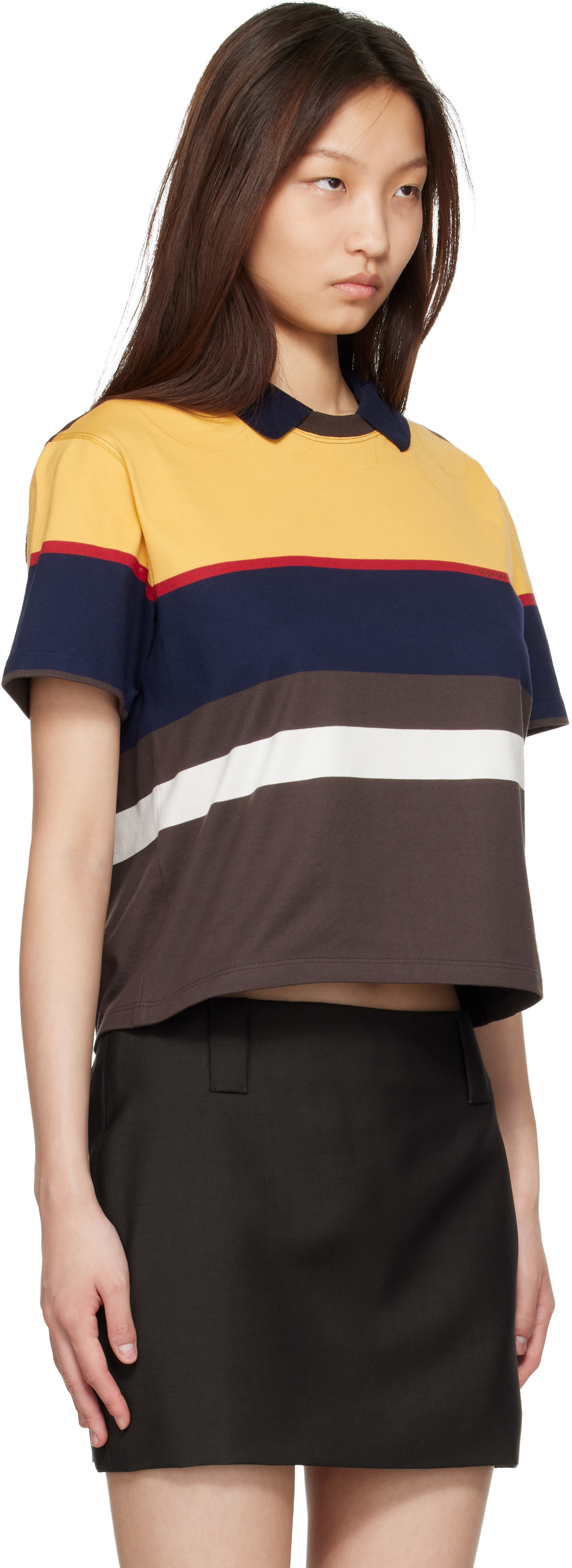 Versace - Polo multicolore en jersey de coton à rayures