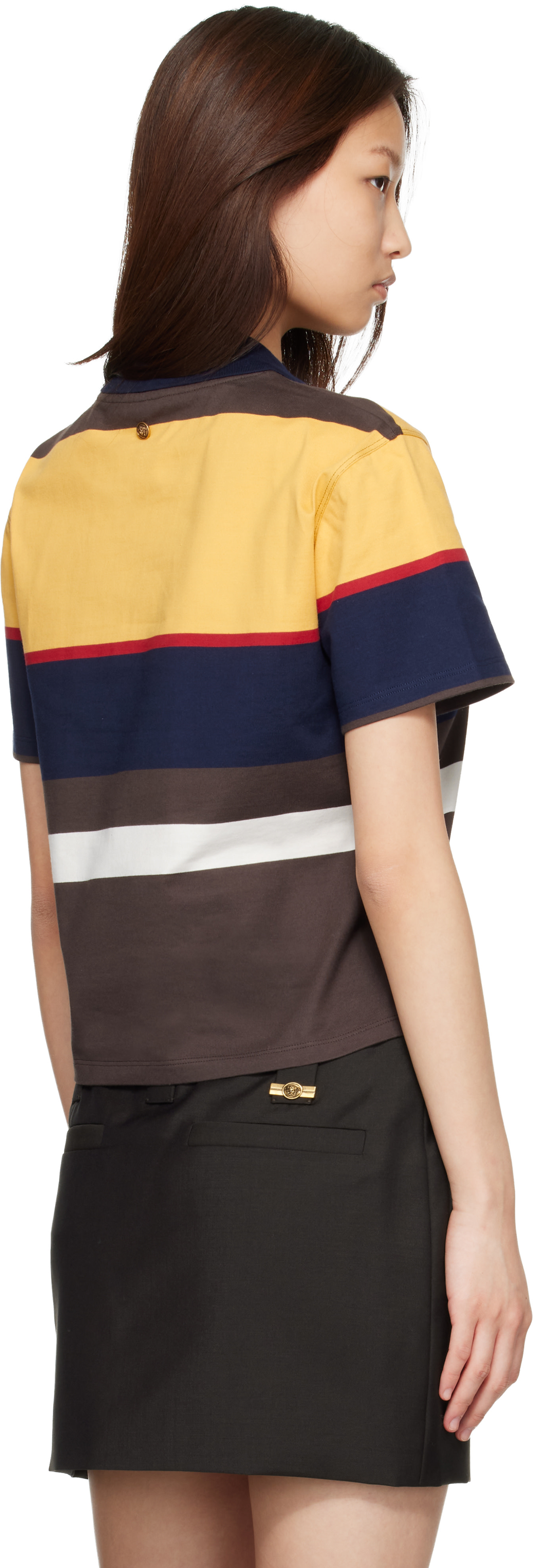 Versace - Polo multicolore en jersey de coton à rayures