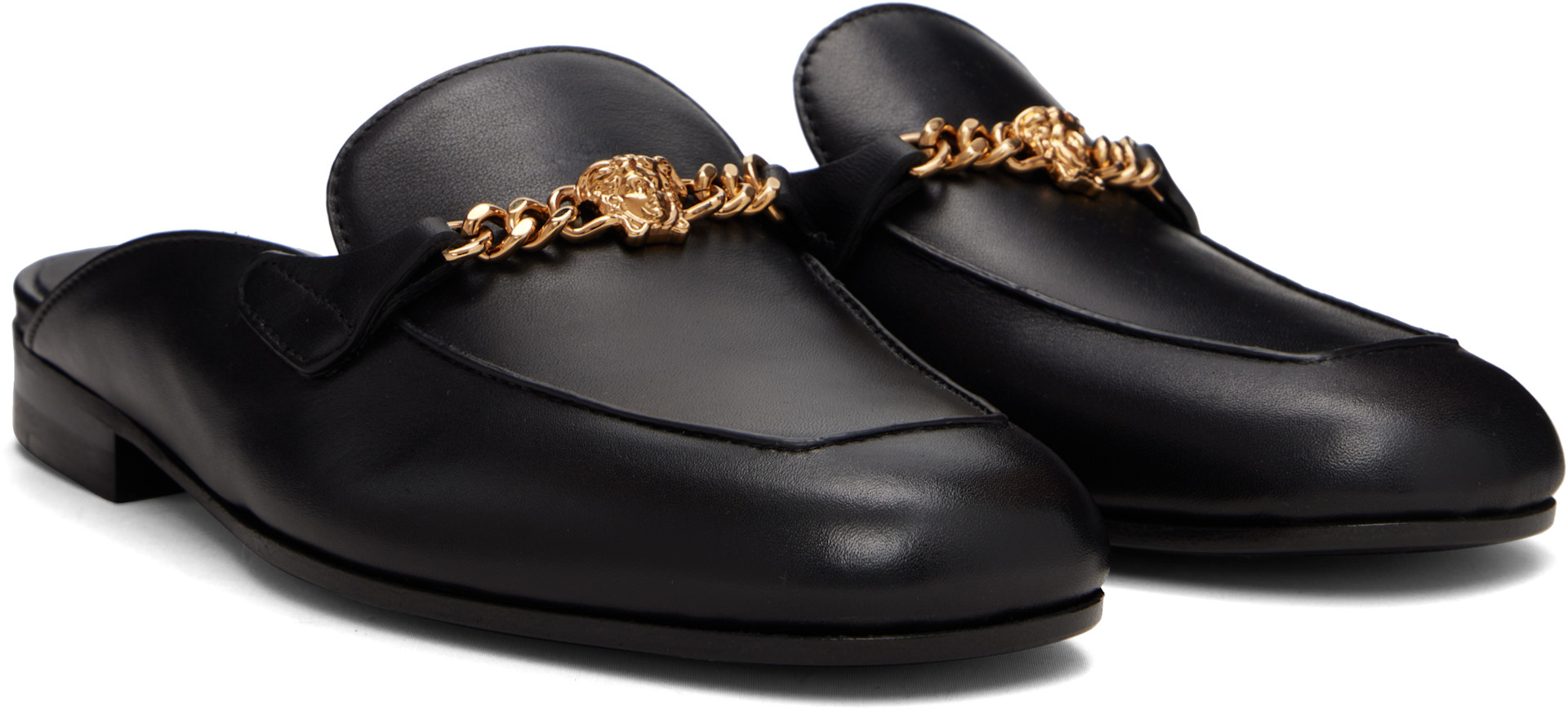 Versace: Black Medusa Leather Loafers | SSENSE
