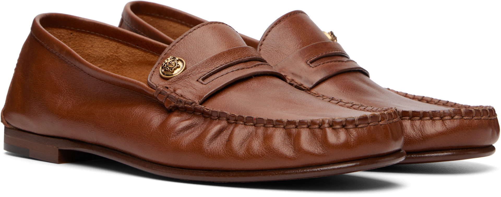 Versace - Flâneurs Guanto brun clair en cuir