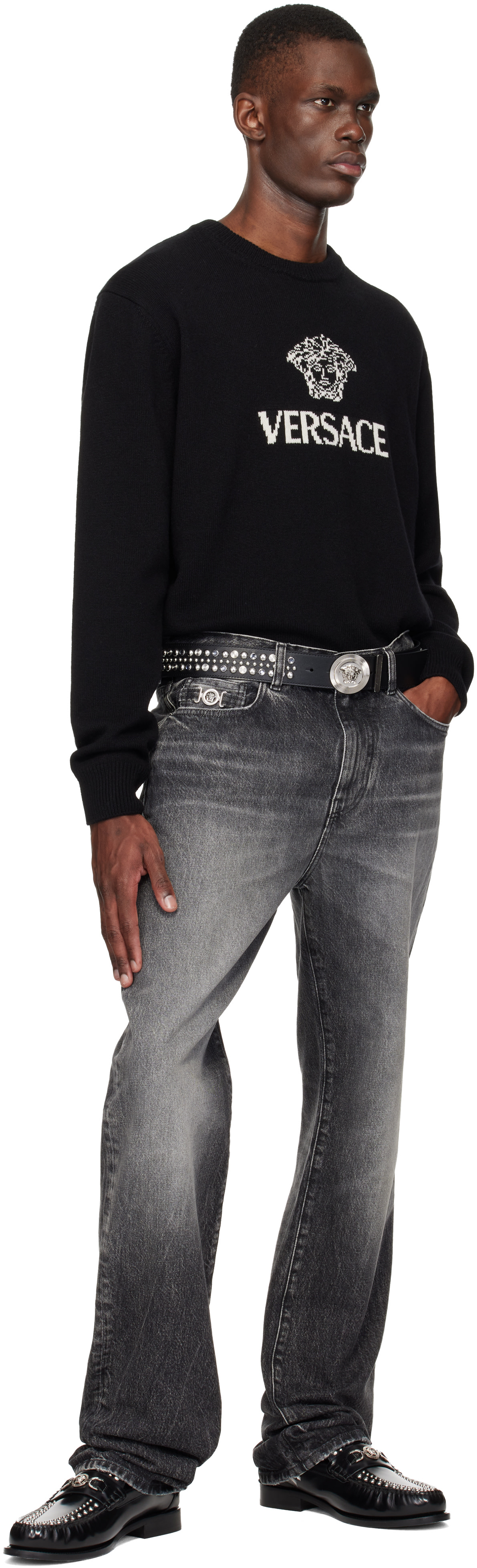 Versace - Black Medusa Biggie Leather Belt