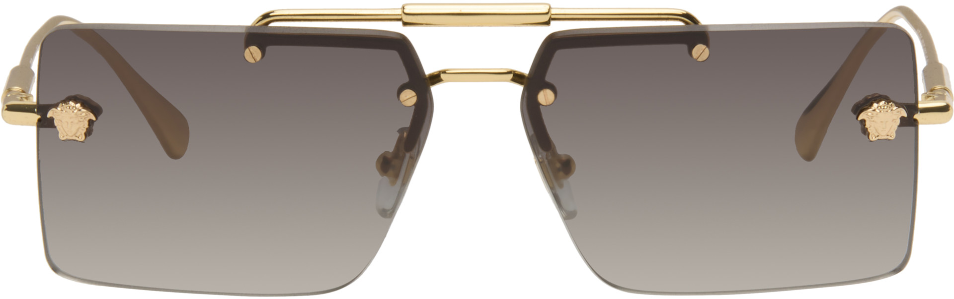 小物 VERSACE Sunglasses Medusa Rimless Versace Eyewear medusa-embellished Rimless Sunglasses | Gold