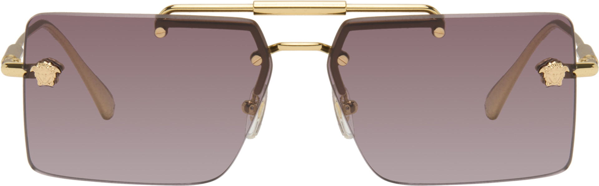 Versace - Gold Rimless Sunglasses