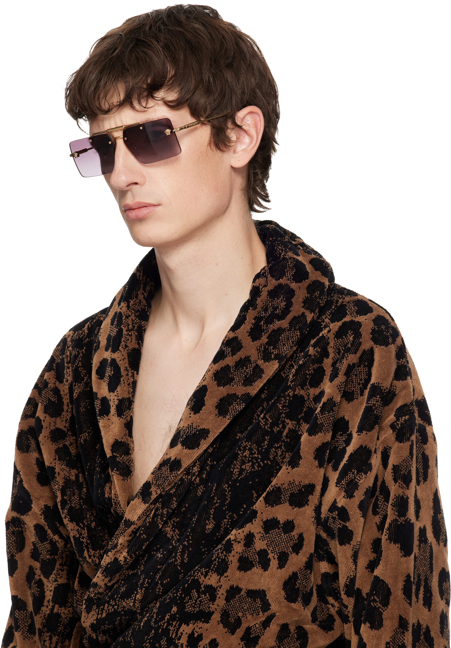 Versace - Gold Rimless Sunglasses