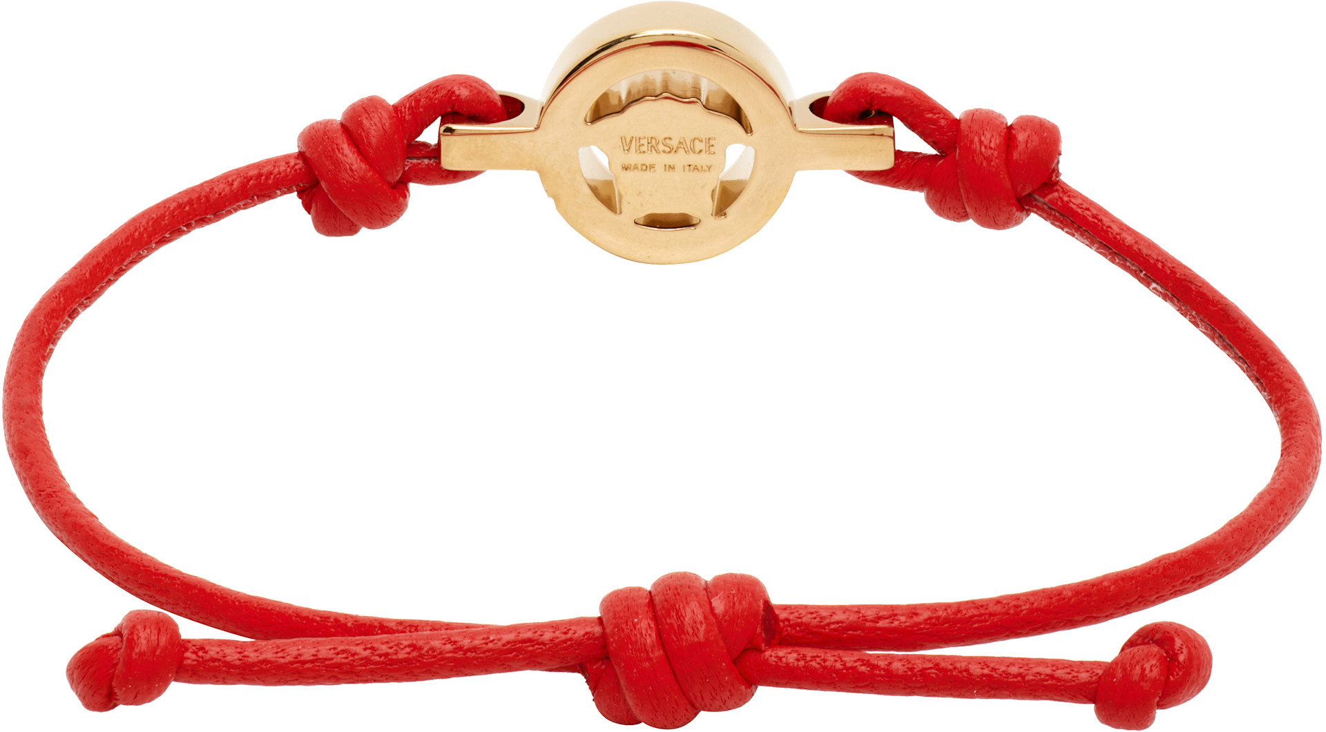 カズ　VERSACE オレンジ ロープ ブレスレット Versace: メドゥーサ '95 レザーブレスレット | SSENSE 日本