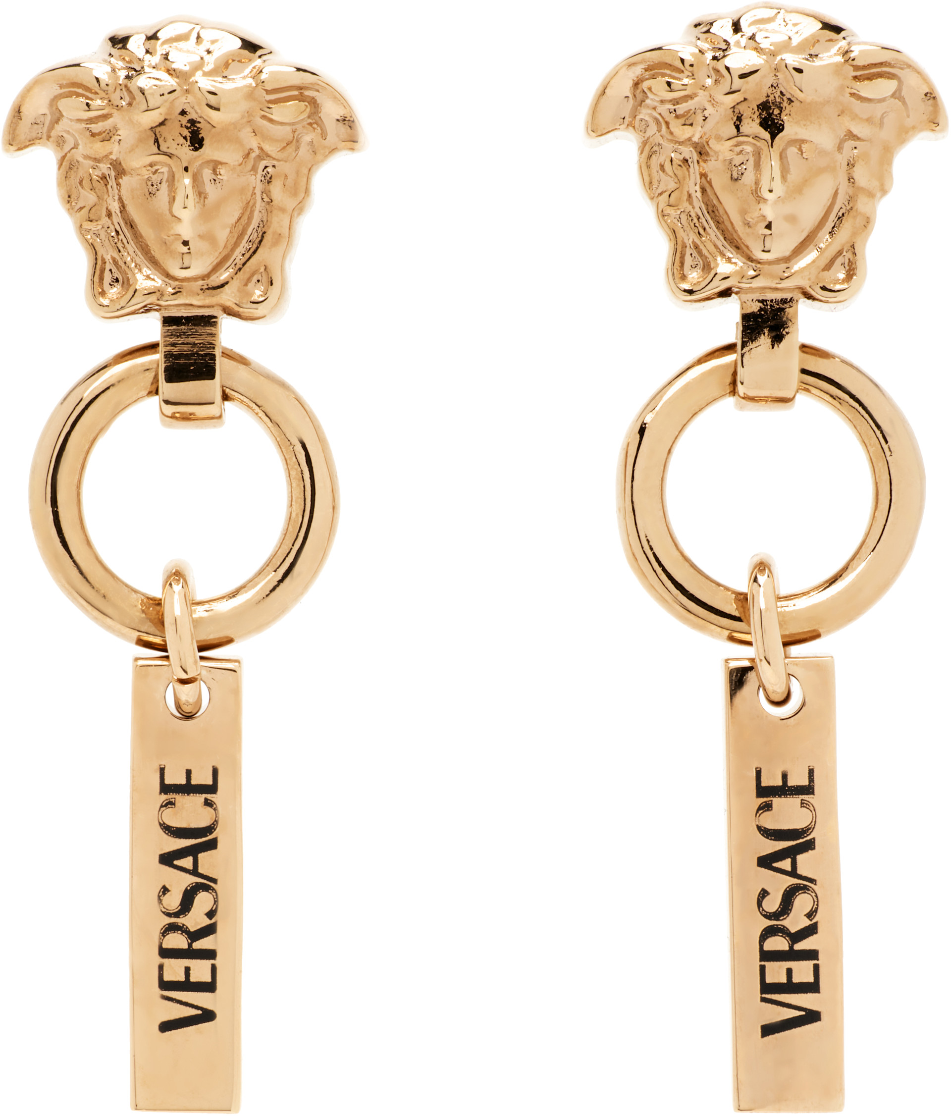 Versace: Medusa Drop Earrings | SSENSE