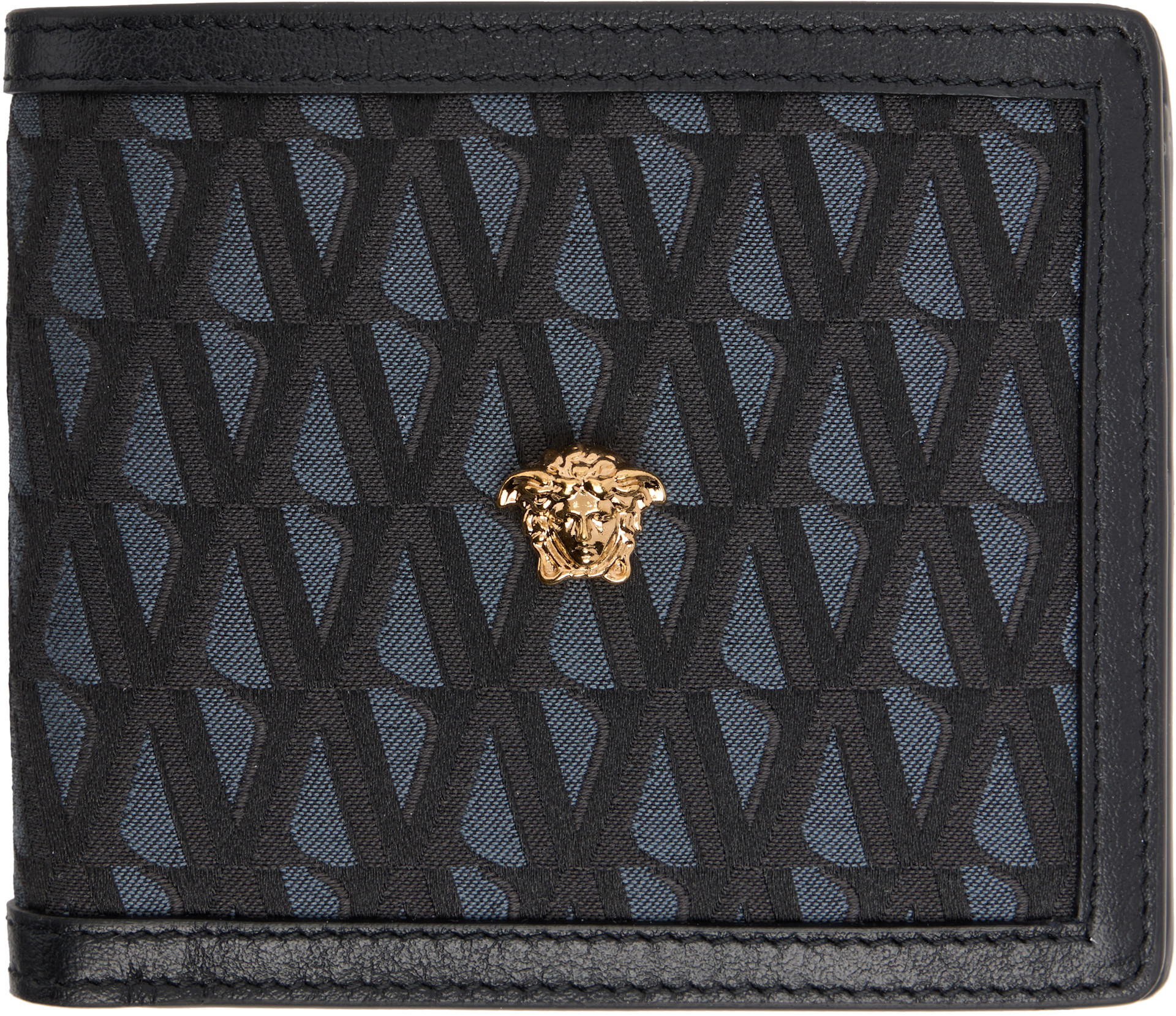 Versace: ブラック 'La Medusa' V ジャカード 札入れ | SSENSE 日本