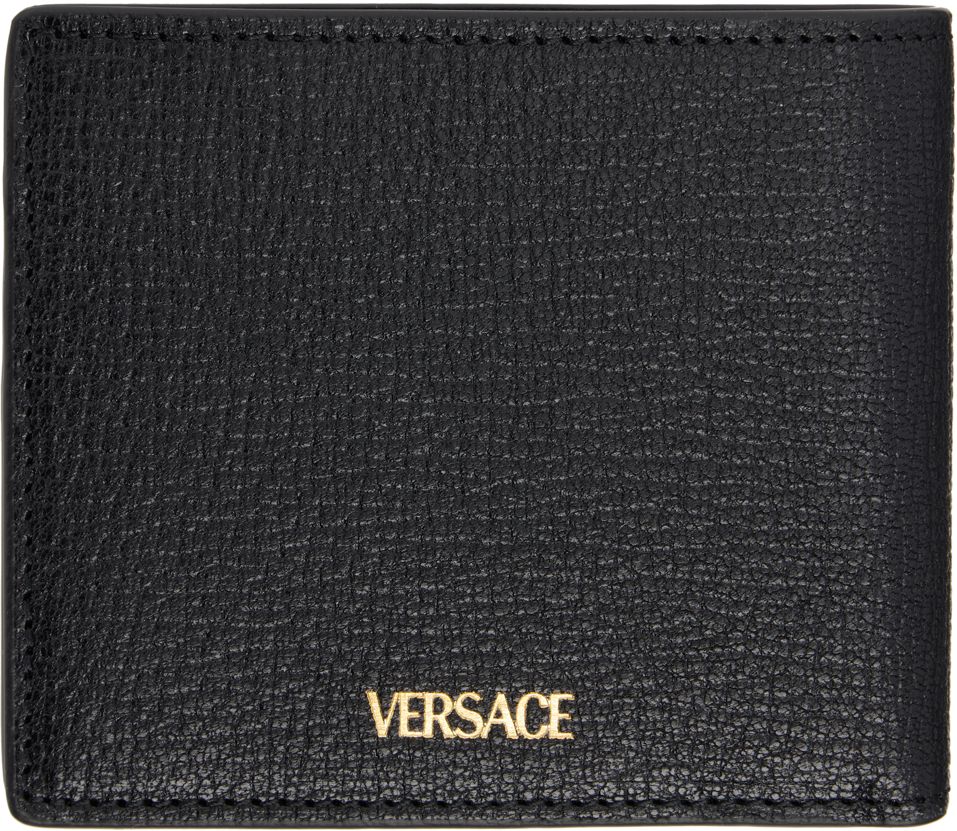 Versace: ブラック メドゥーサ ビギー レザー 財布 | SSENSE 日本