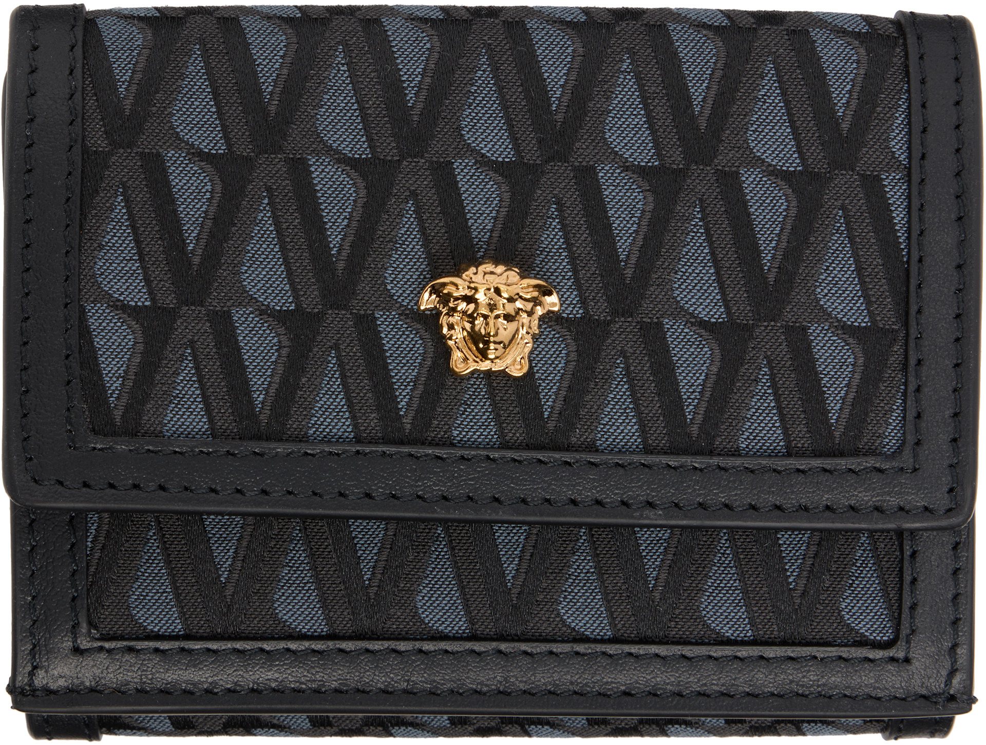 Versace: ブラック 'La Medusa' V ジャカード 財布 | SSENSE 日本