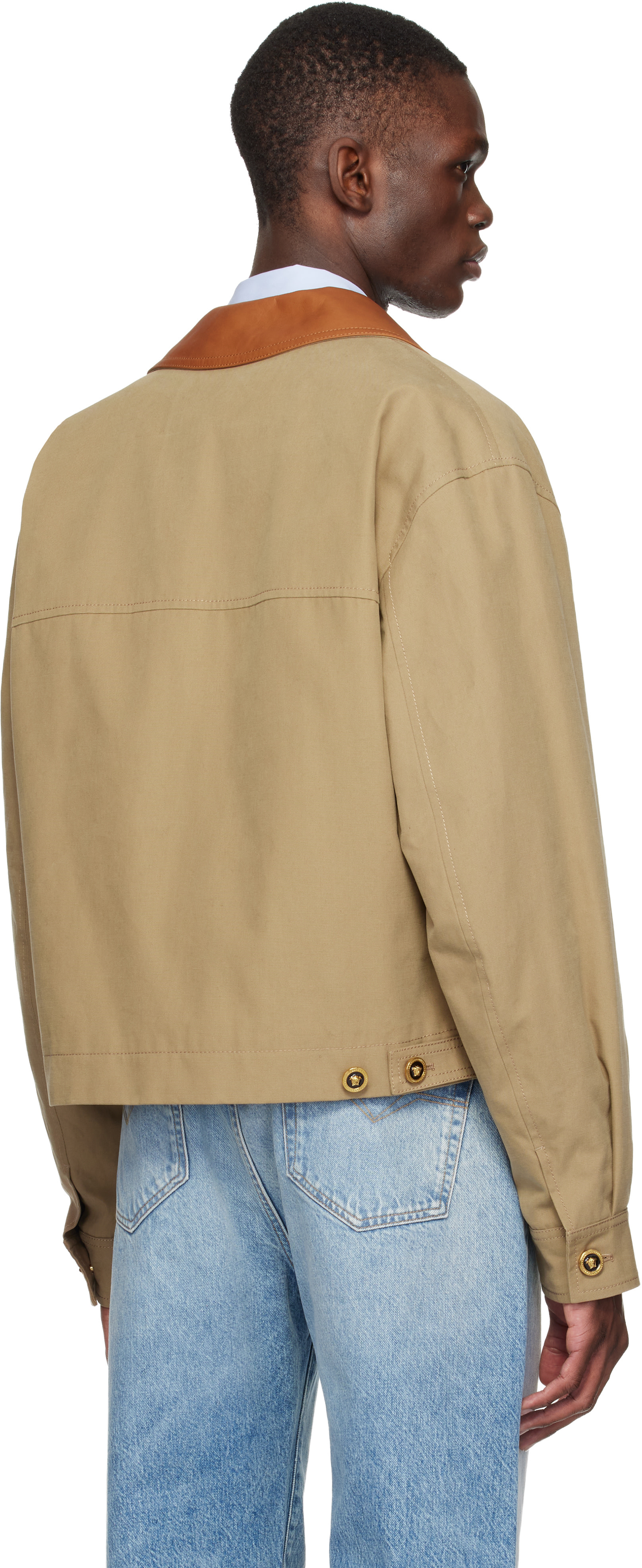 Versace - Blouson beige en canevas de coton